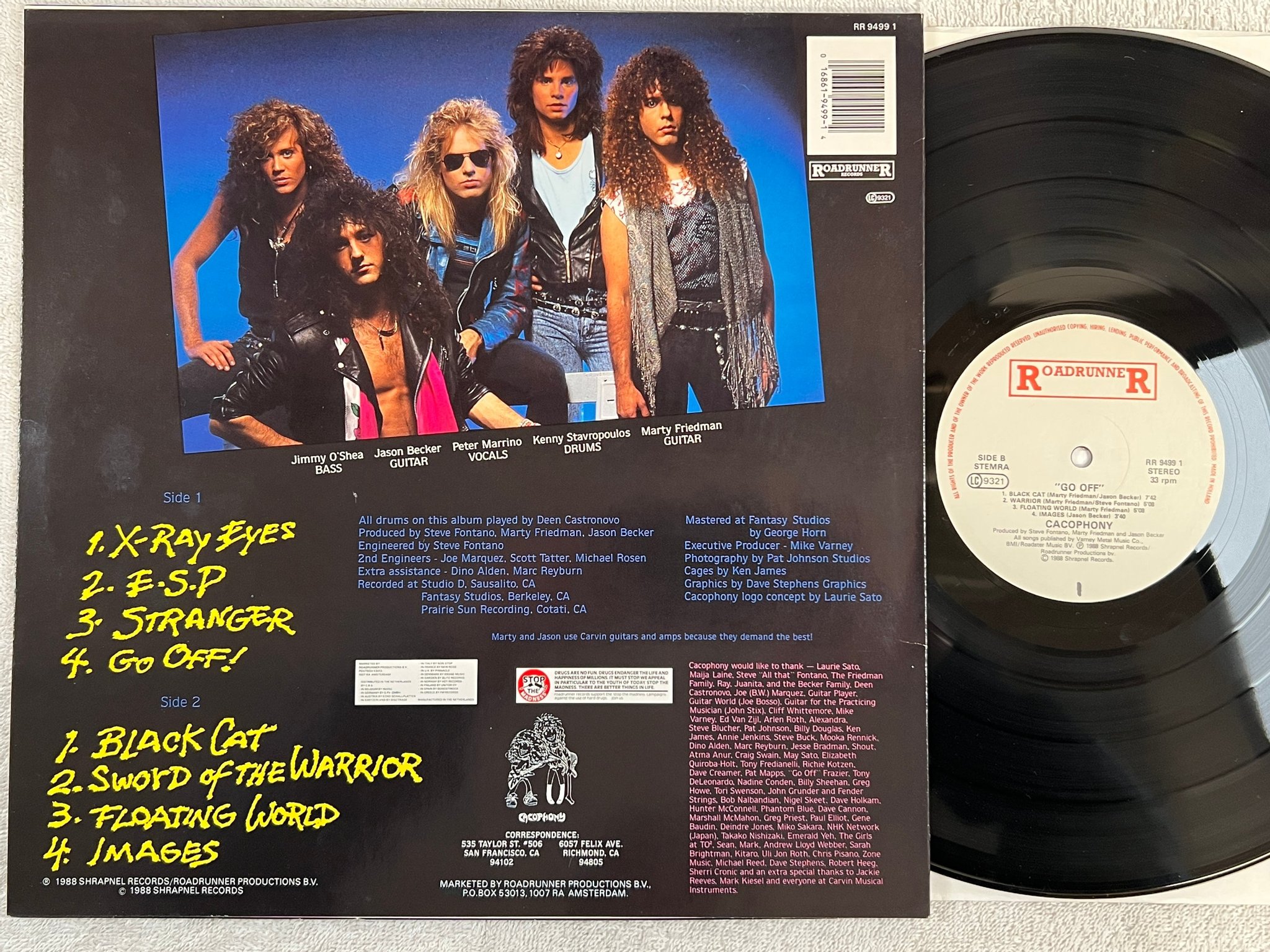 Omslagsbild för skivan CACOPHONY Go Off! LP -88 Hol ROADRUNNER RR 94991