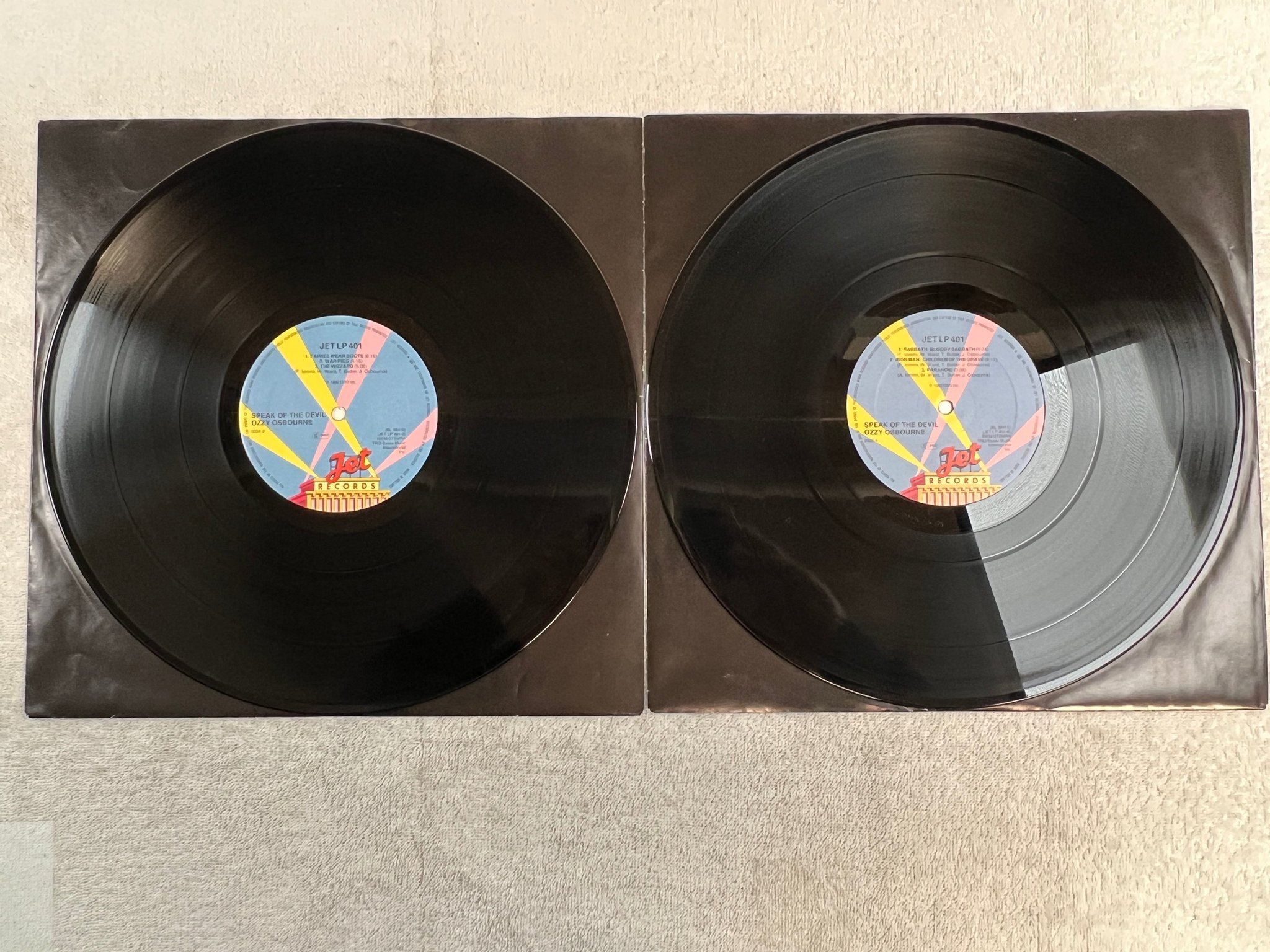 Omslagsbild för skivan OZZY OSBOURNE speak of the devil 2xLP -82 Hol JET LP 401