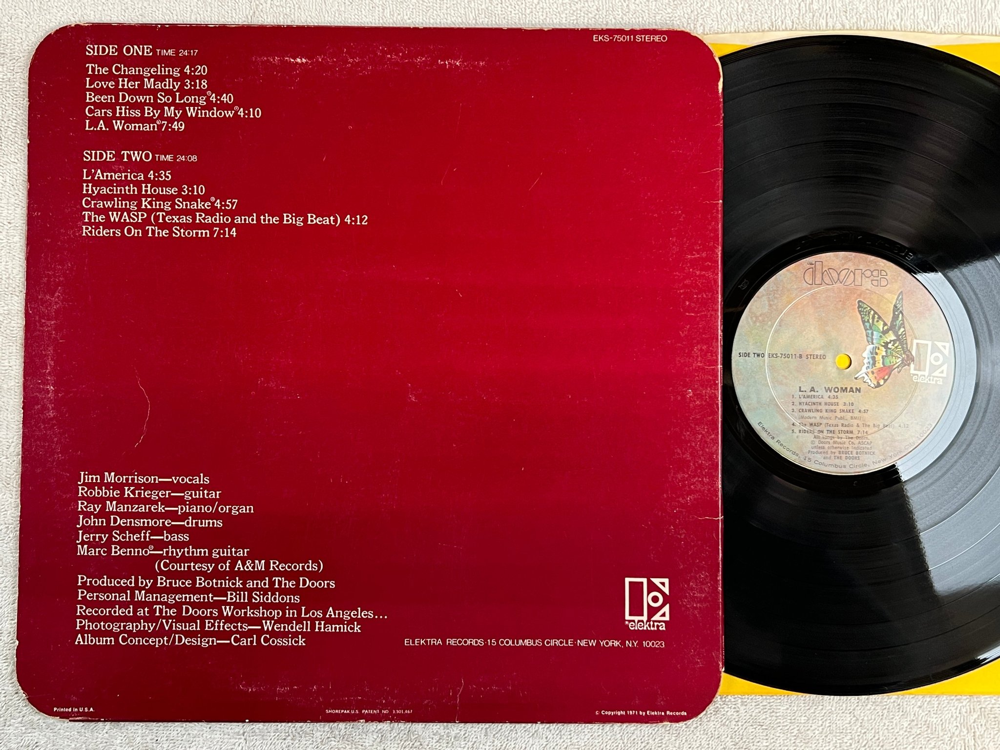 Omslagsbild för skivan DOORS L.A. Woman LP US ELEKTRA EKS 75011