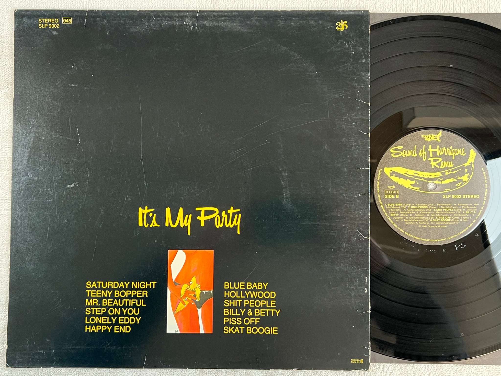 Omslagsbild för skivan REMU Sound Of Hurrigane LP -81 Finland SONET SLP 9002