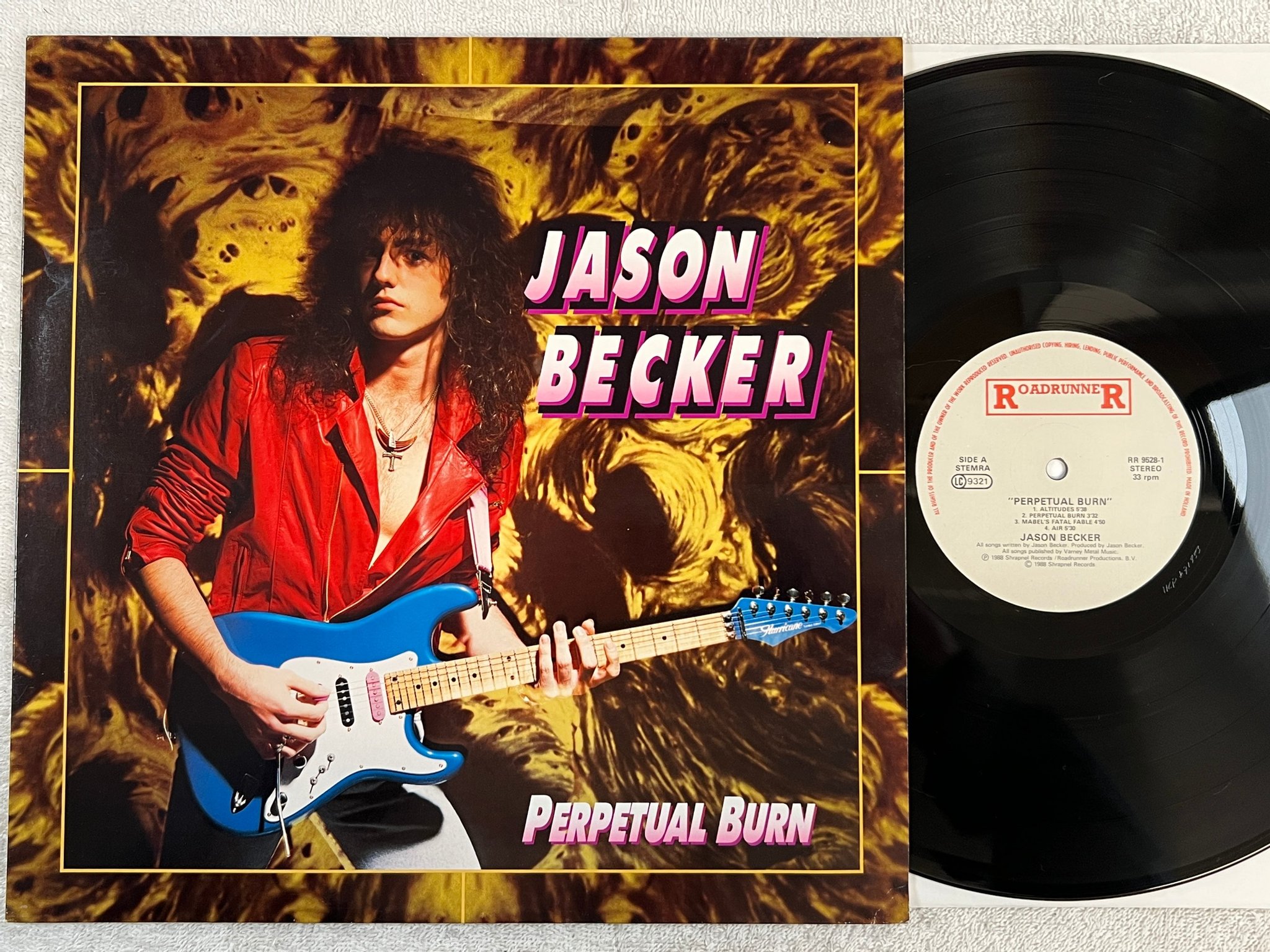 Omslagsbild för skivan JASON BECKER perpetual burn LP -88 Hol ROADRUNNER RR 9528-1