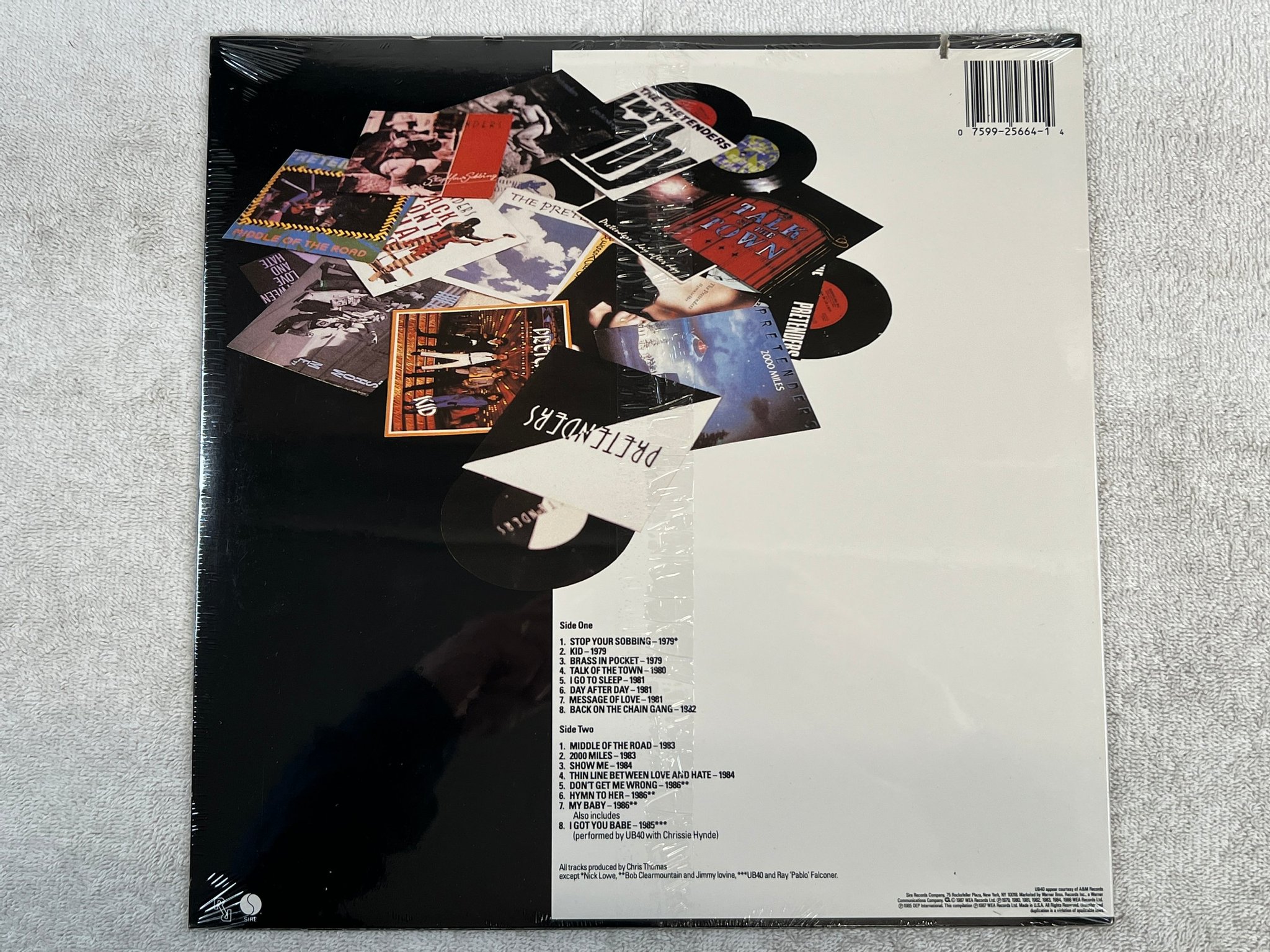 Omslagsbild för skivan PRETENDERS The Singles LP -87 US  SIRE 9 25664-1 sealed
