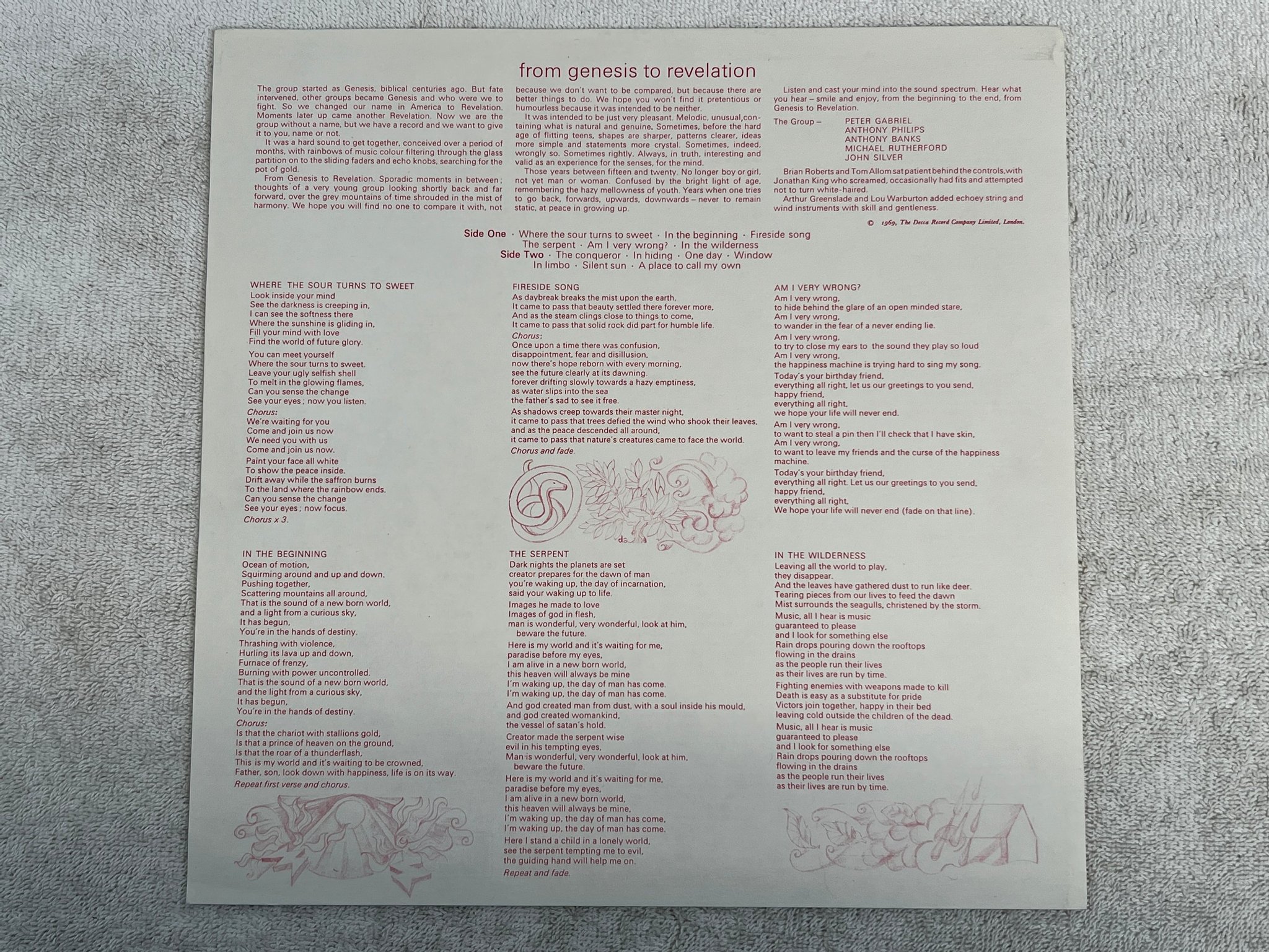 Omslagsbild för skivan GENESIS from genesis to revelation LP -69 UK unboxed DECCA SKL 4990 ** RARE **