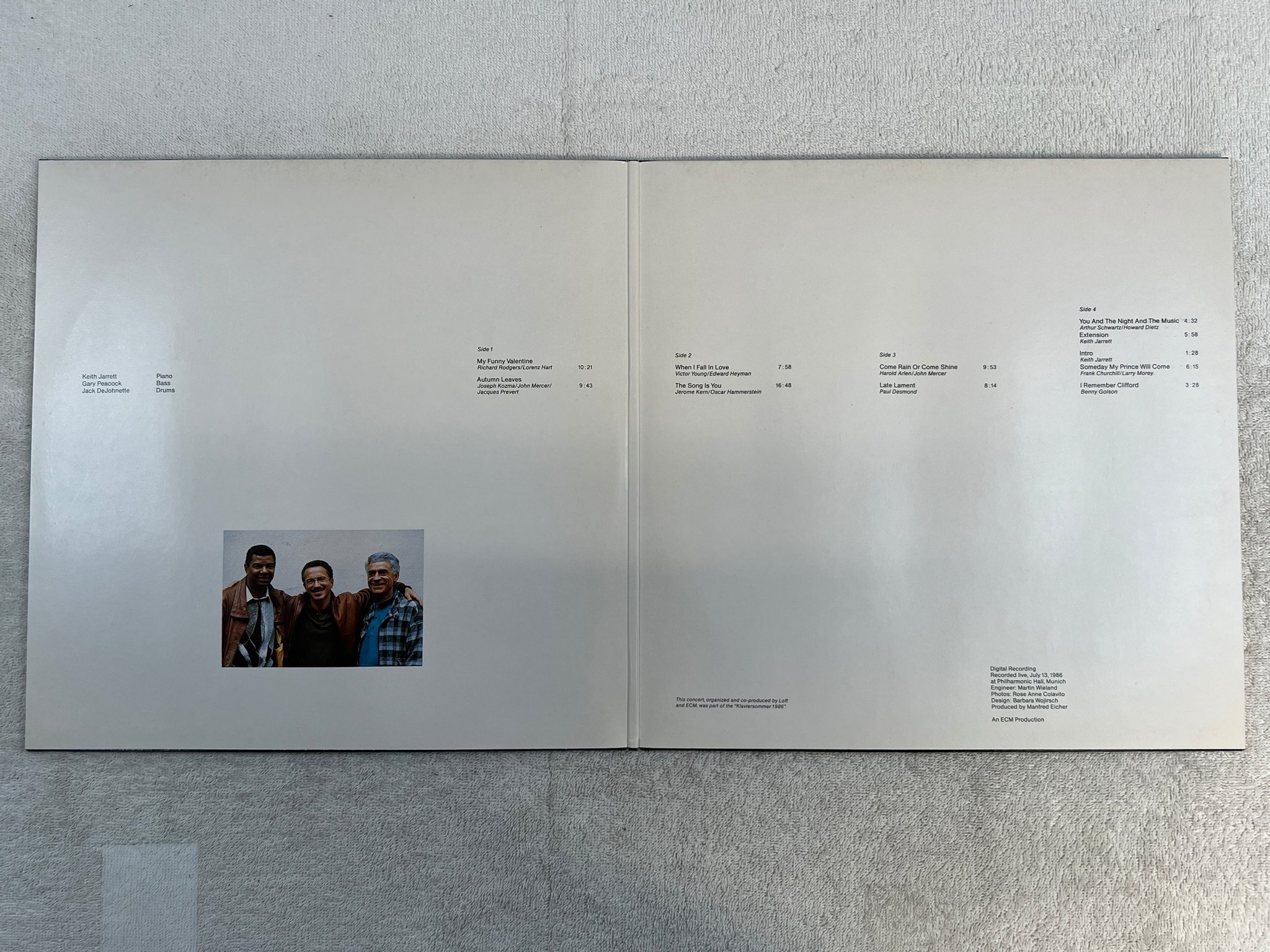 Omslagsbild för skivan KEITH JARRETT TRIO still live 2xLP re Ger ECM 835 008-1