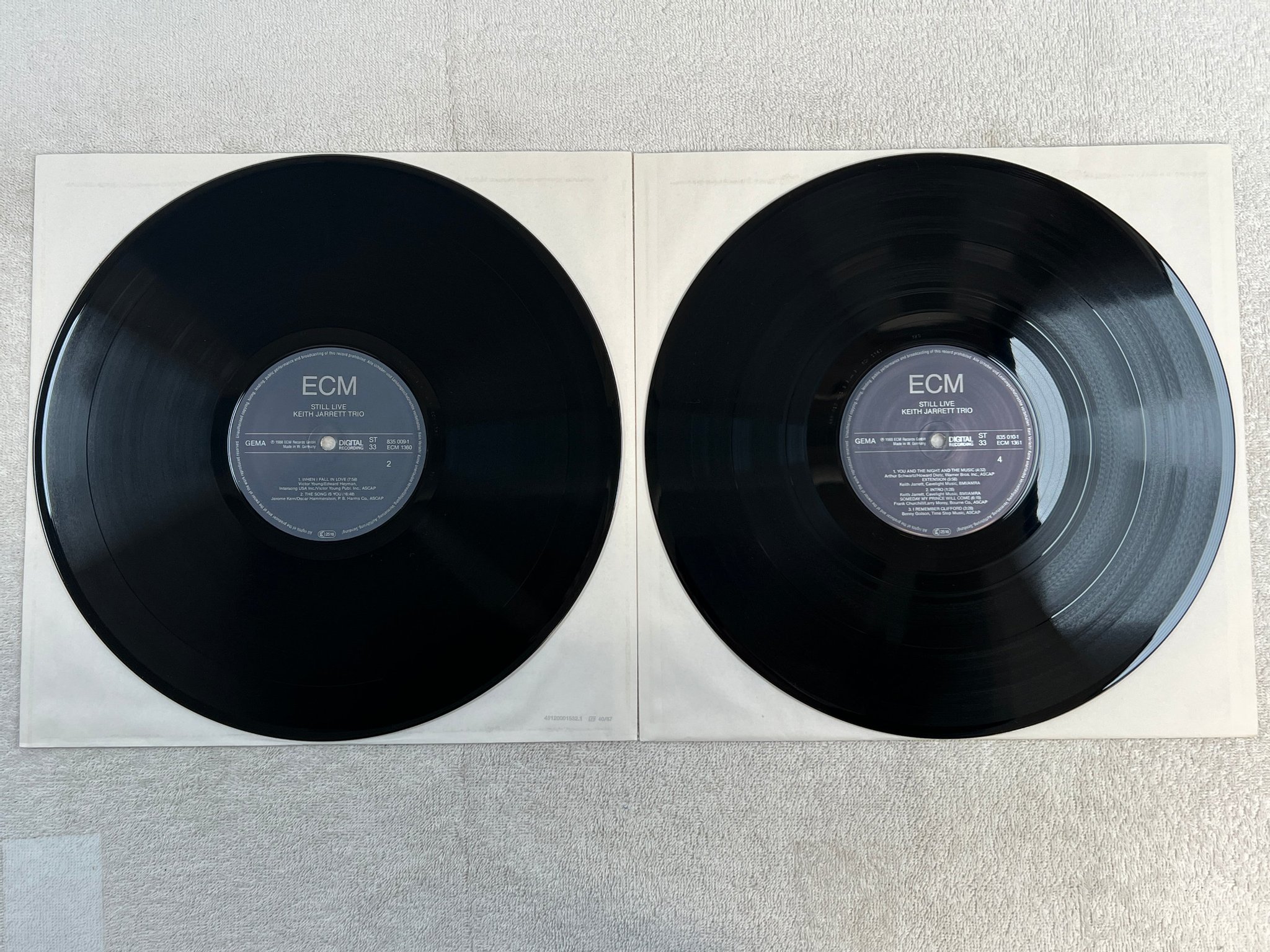 Omslagsbild för skivan KEITH JARRETT TRIO still live 2xLP re Ger ECM 835 008-1