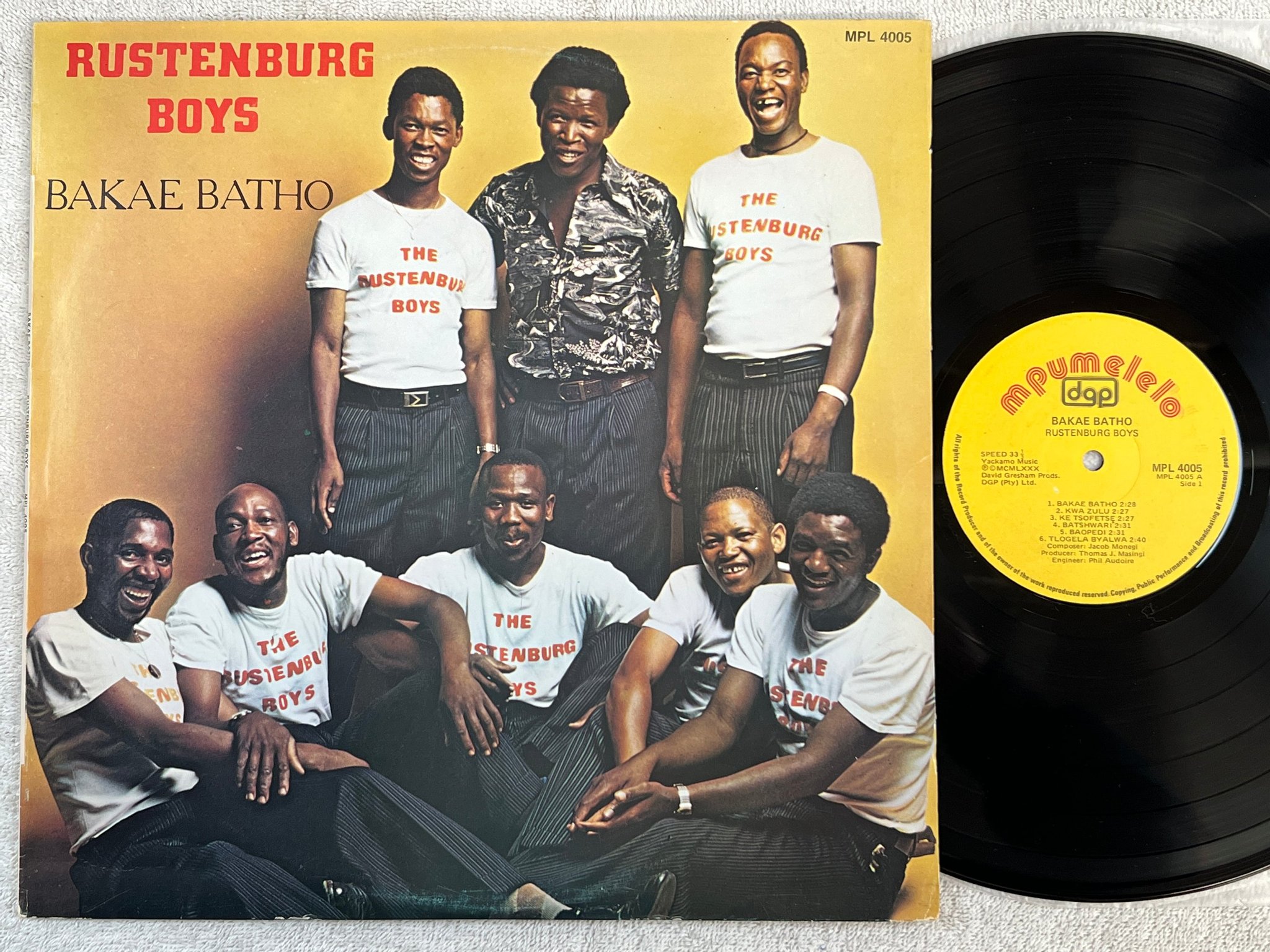 Omslagsbild för skivan RUSTENBURG BOYS bakae batho LP -80 MPUMELEO MPL 4005