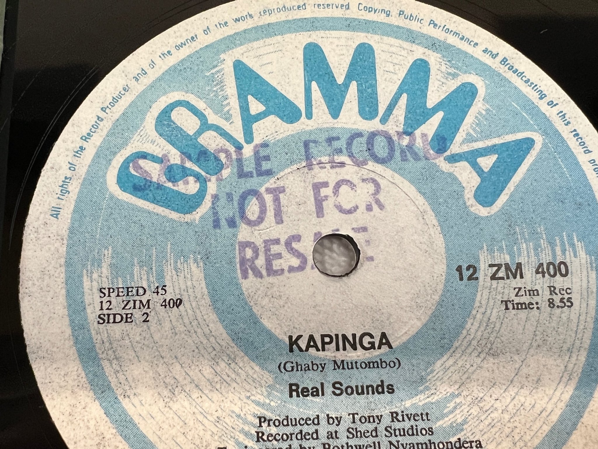 Omslagsbild för skivan REAL SOUNDS non-aligned movement 12"single ZIMBABWE GRAMMA 12 ZM 400 *** RARE **