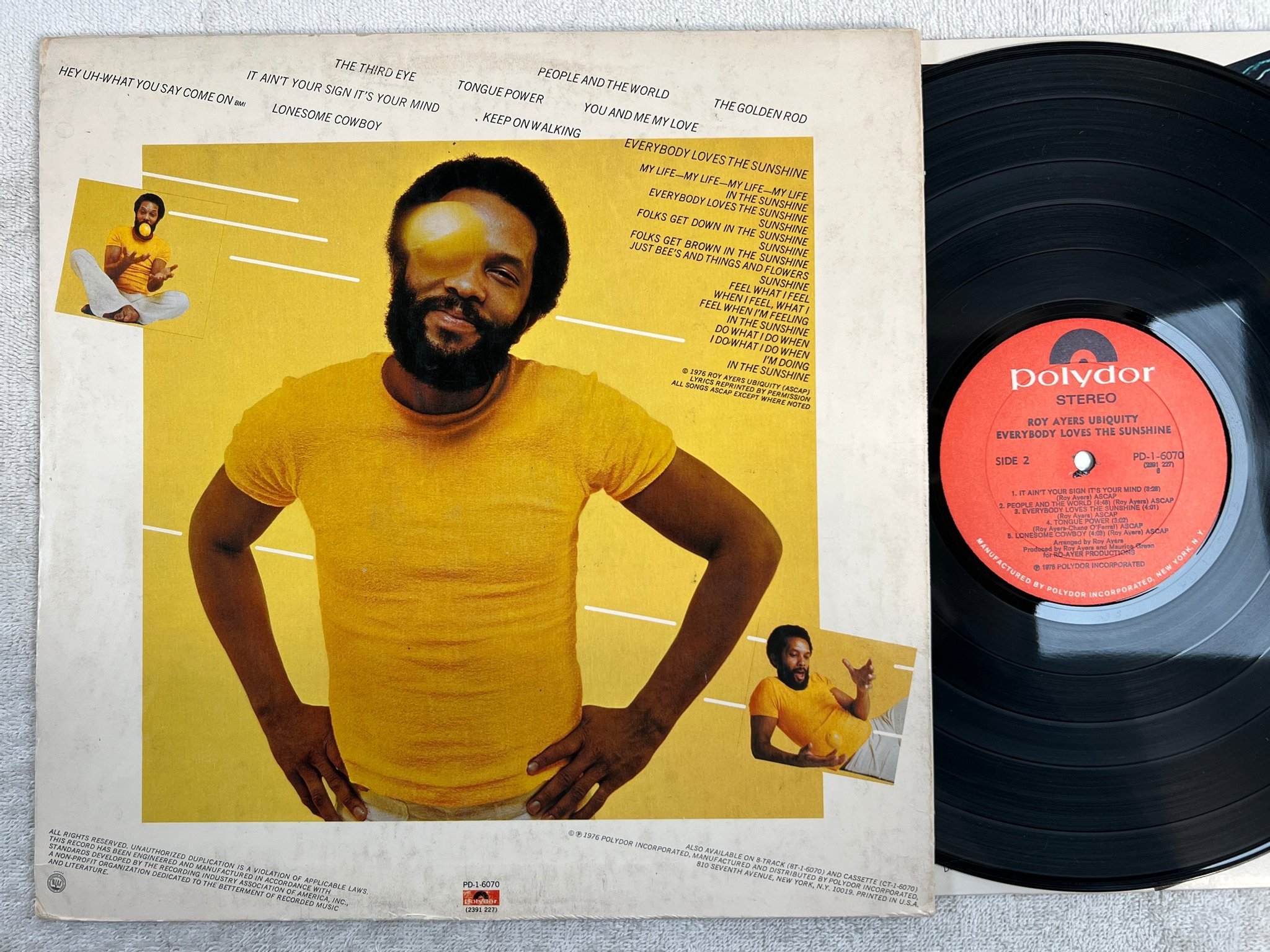 Omslagsbild för skivan ROY AYERS UBIQUITY everybody loves the sunshine LP -76 US PD-1-6070 ** classic *