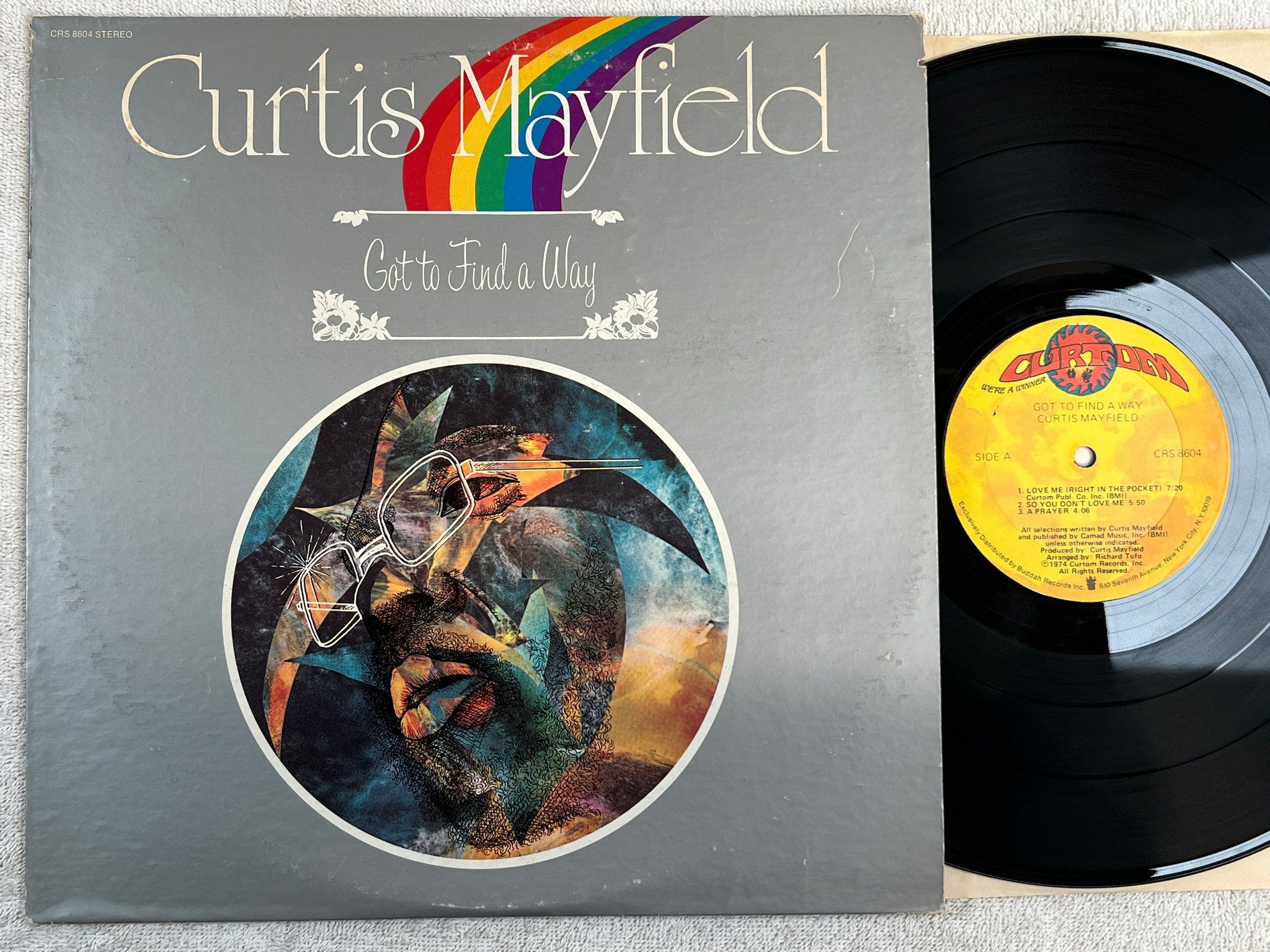 Omslagsbild för skivan CURTIS MAYFIELD gotta find a way LP -74 US CURTOM CRS 8604