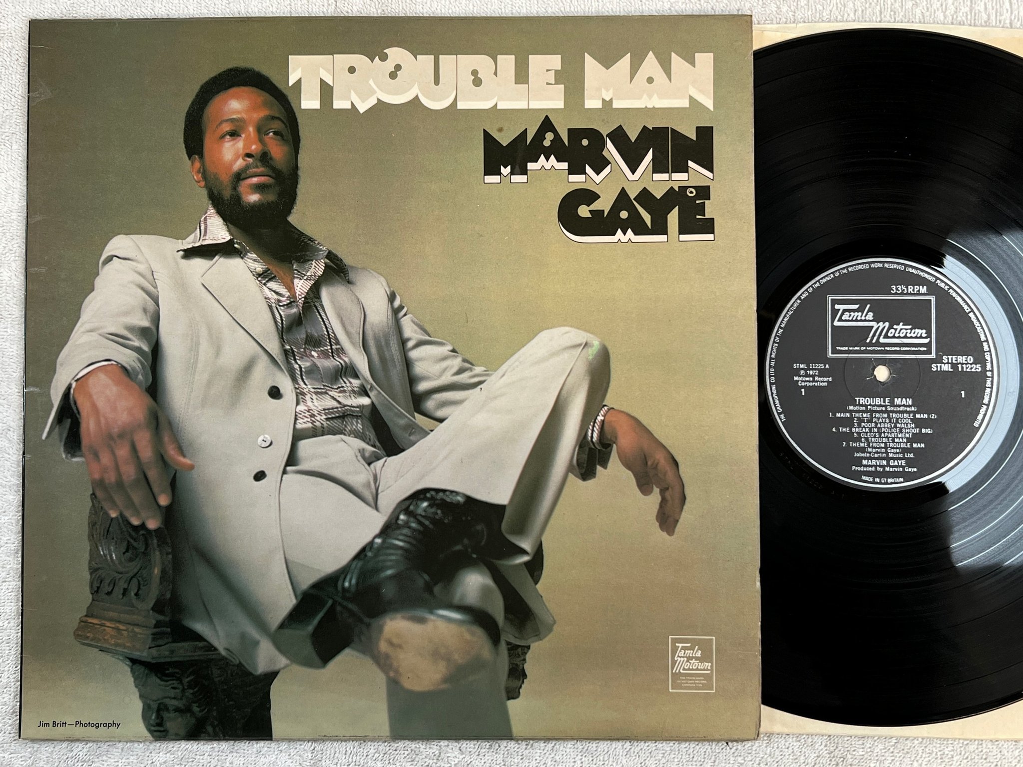 Omslagsbild för skivan MARVIN GAYE trouble man LP -72 UK TAMLA MOTOWN STML 11225 ** soul magic **
