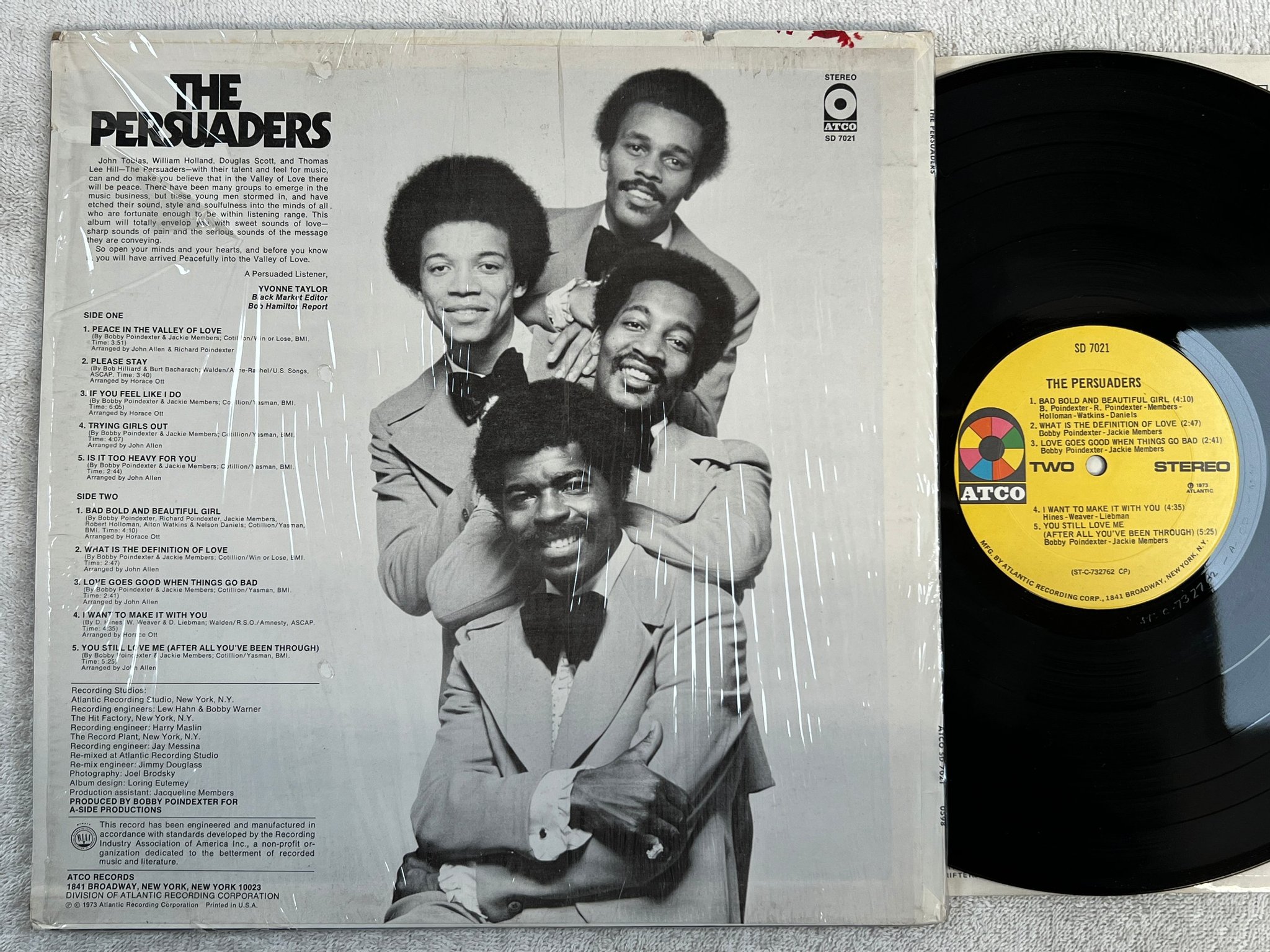 Omslagsbild för skivan THE PERSUADERS s/t LP -73 US ATCO SD 7021