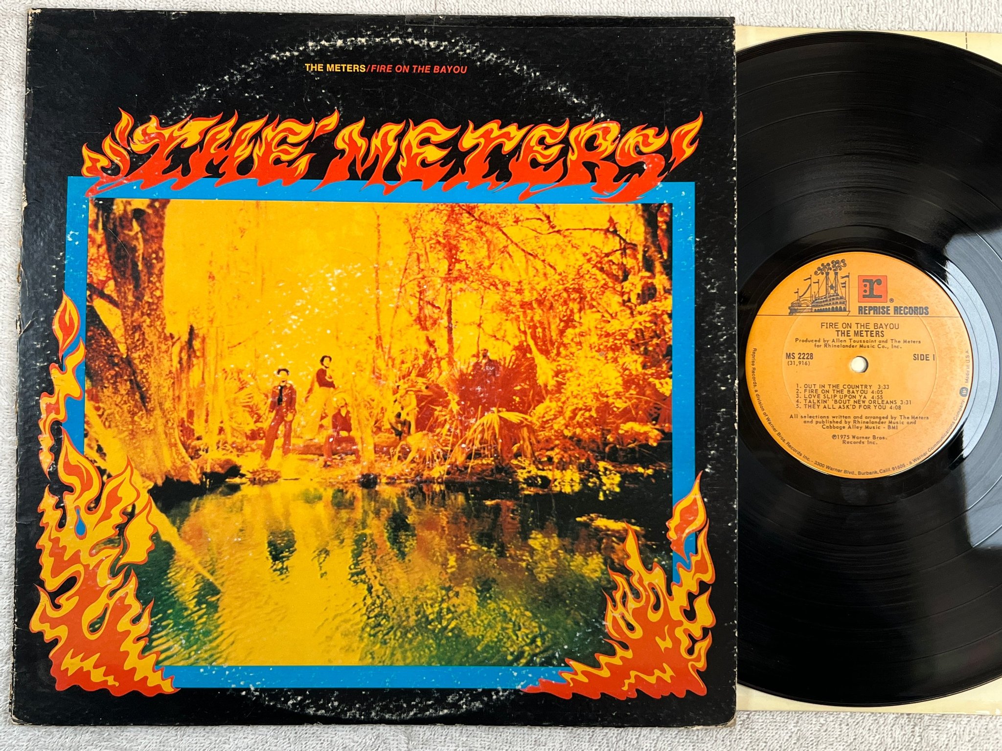 Omslagsbild för skivan THE METERS fire on the bayou LP -75 US REPRISE MS 2228 funky soul 