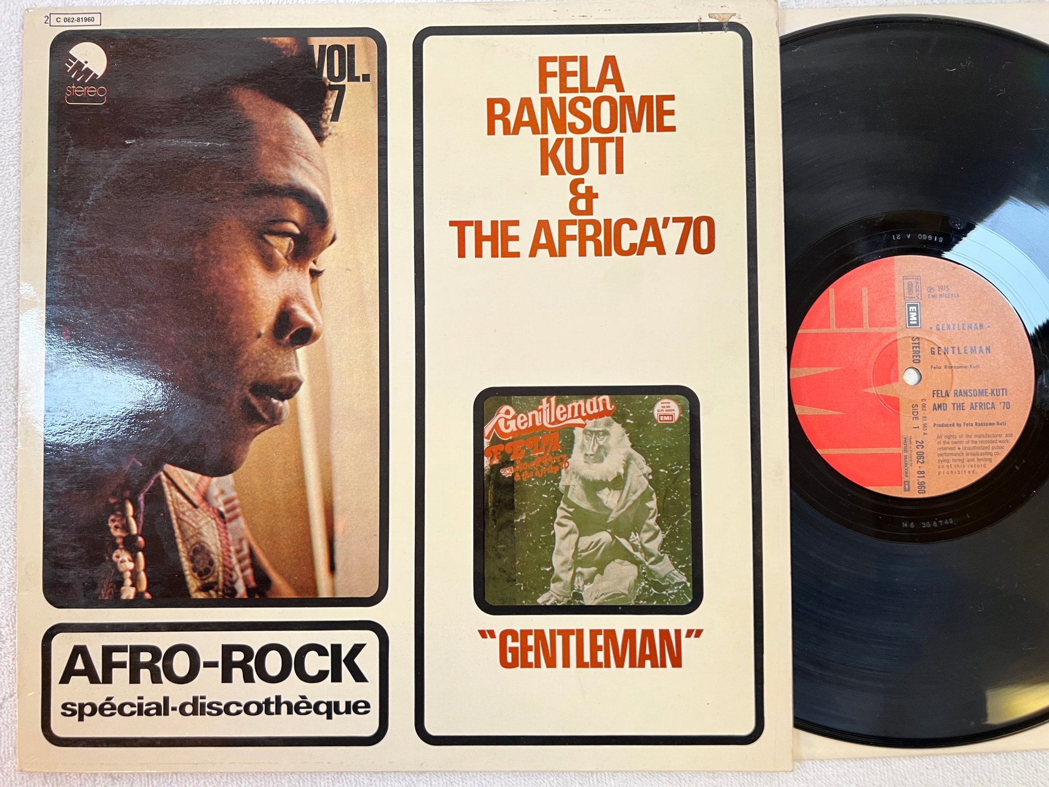 Omslagsbild för skivan FELA KUTI & THE AFRICA 70 gentleman LP -75 Fra PATHE 2C 062-81960