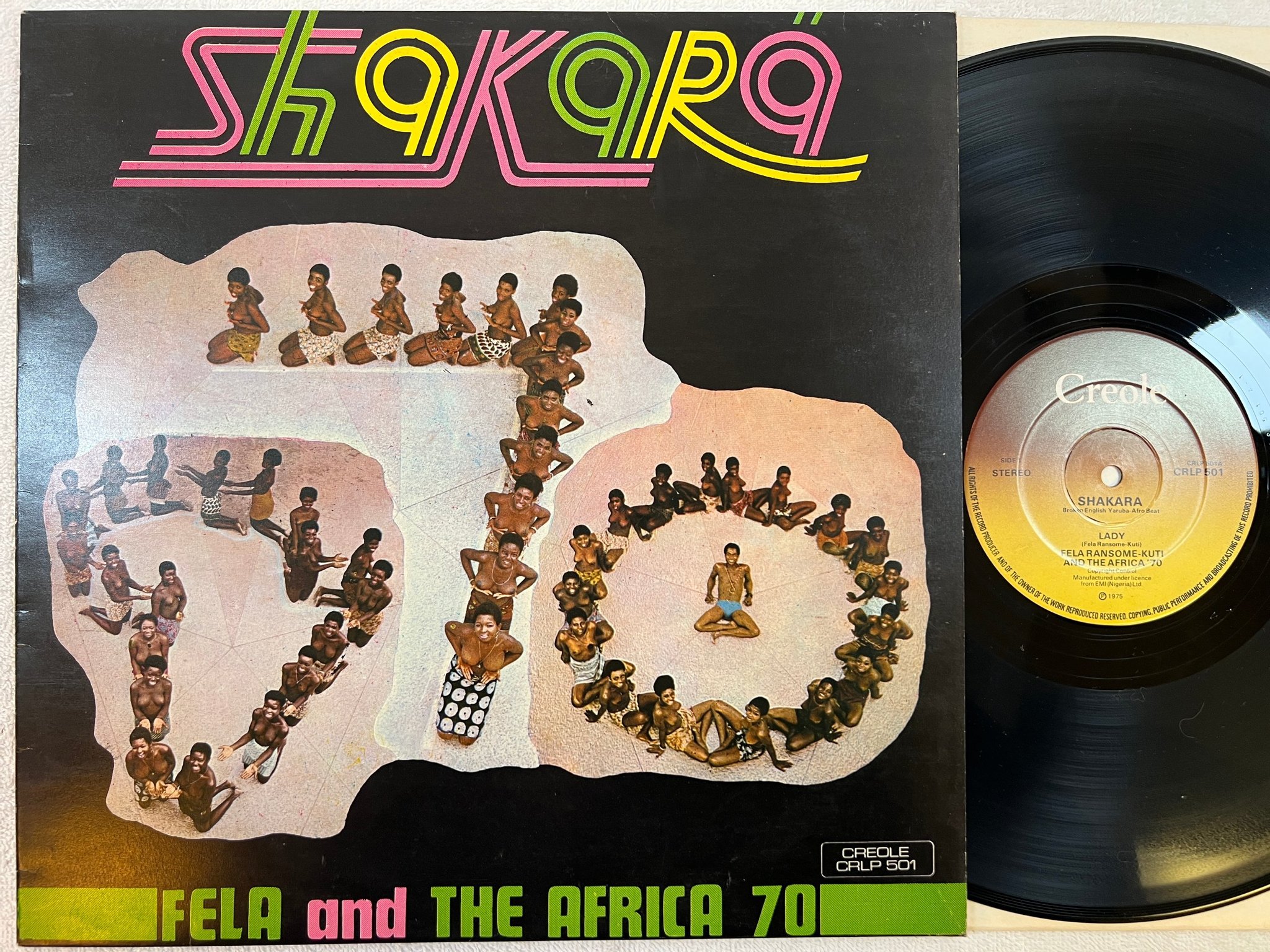 Omslagsbild för skivan FELA & THE AFRICA 70 shakara LP -72/75 UK CREOLE CRLP 501 classic afrobeat ! ! !