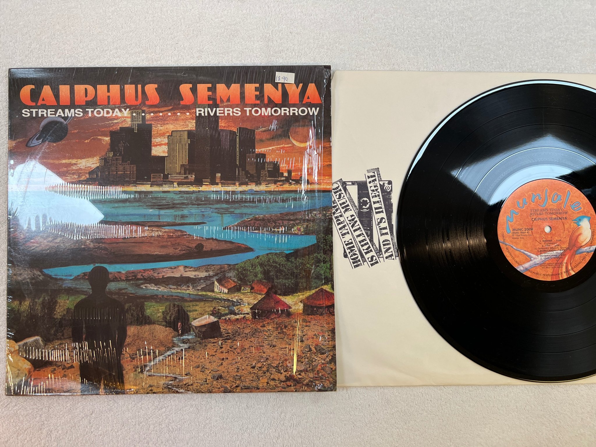 Omslagsbild för skivan CAIPHUS SEMENYA Streams Today.. LP -84 South Africa boogie funk ** RARE **
