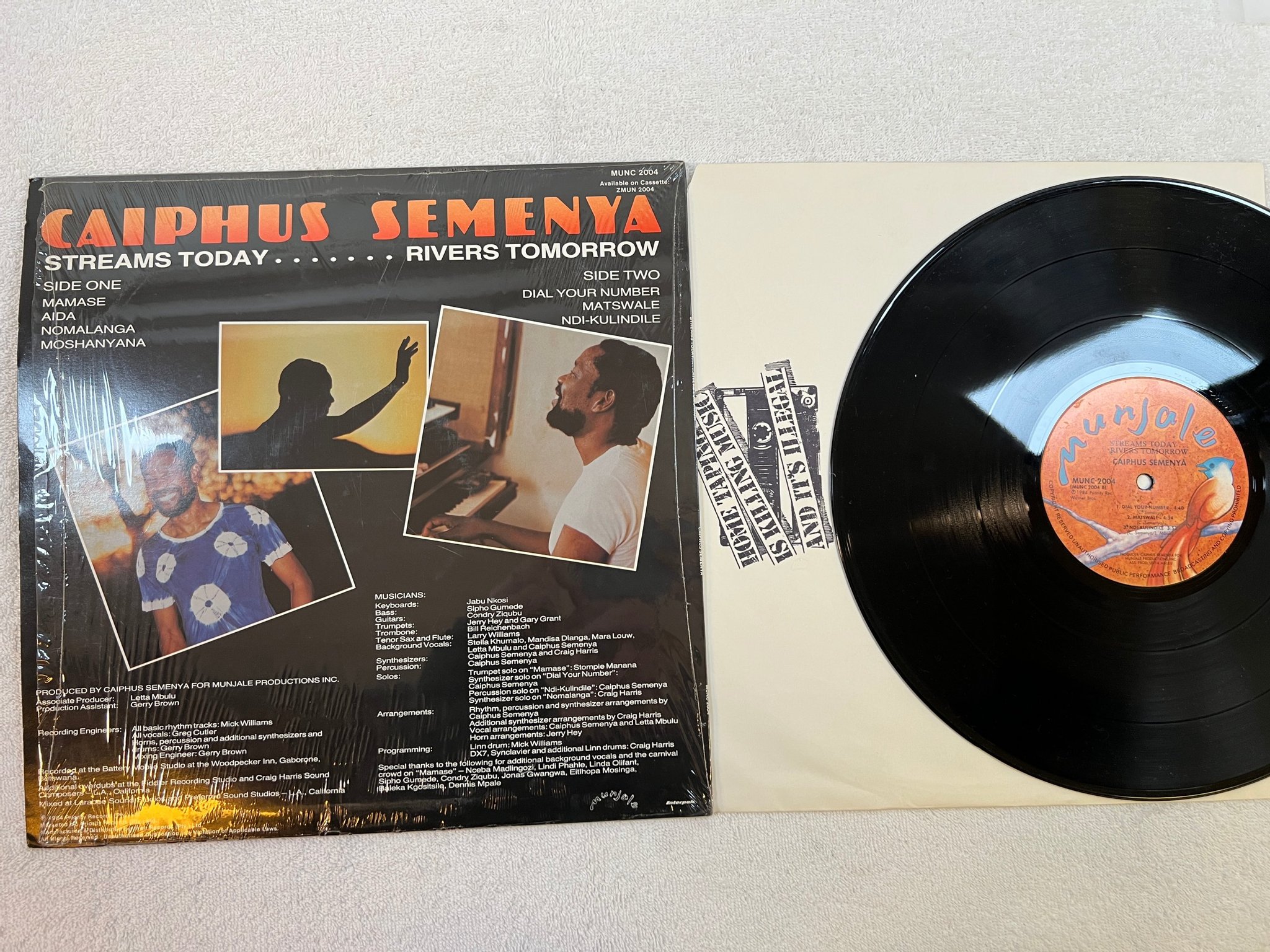 Omslagsbild för skivan CAIPHUS SEMENYA Streams Today.. LP -84 South Africa boogie funk ** RARE **