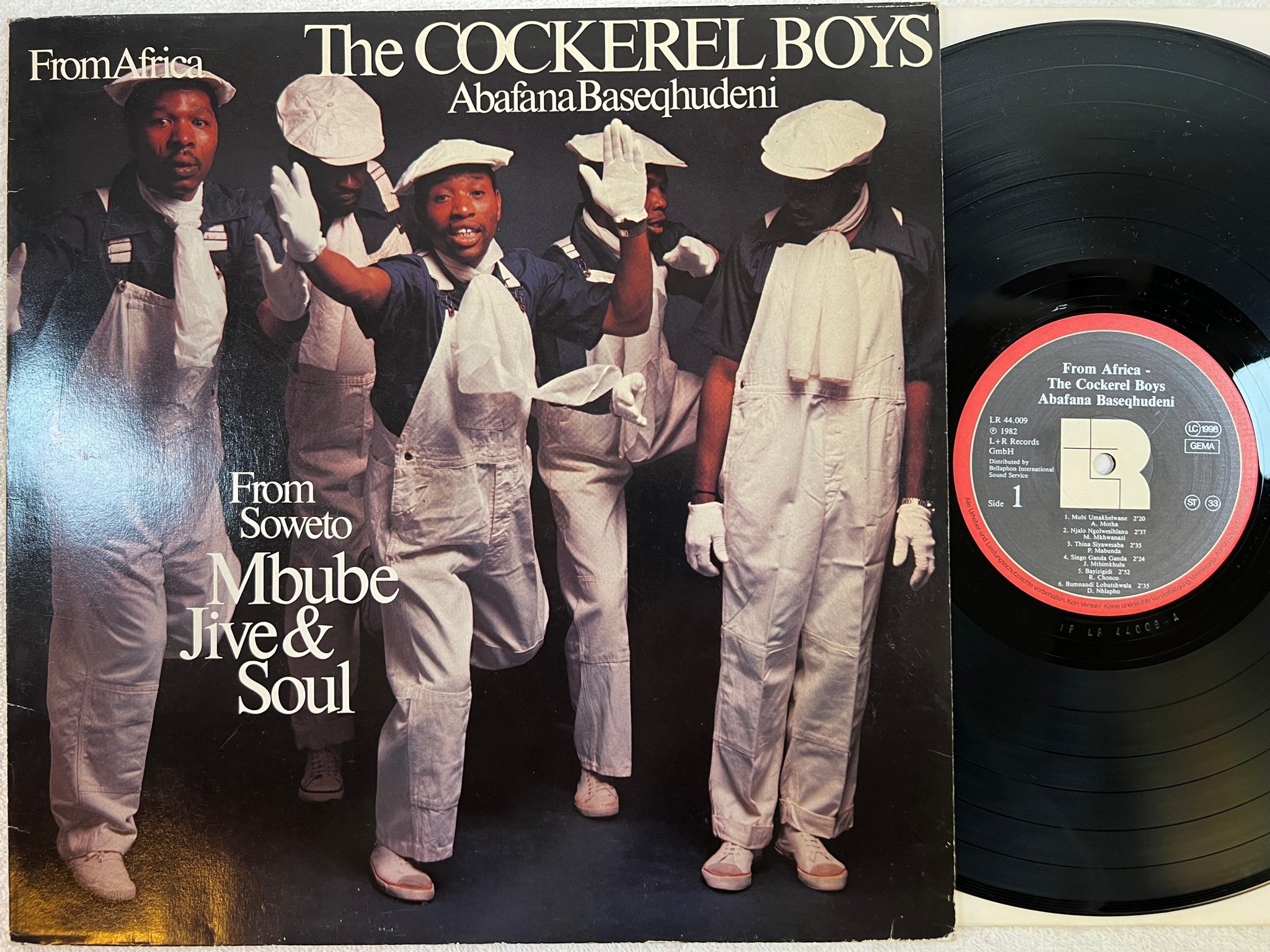 Omslagsbild för skivan THE COCKEREL BOYS Mbube Jive & Soul LP -82 Ger  L+R LR 44009