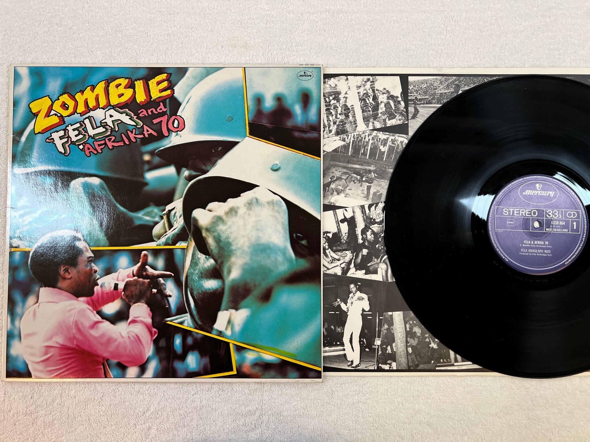 Omslagsbild för skivan FELA & THE AFRICA 70 zombie LP -77 Hol MERCURY 6338864 afrofunk