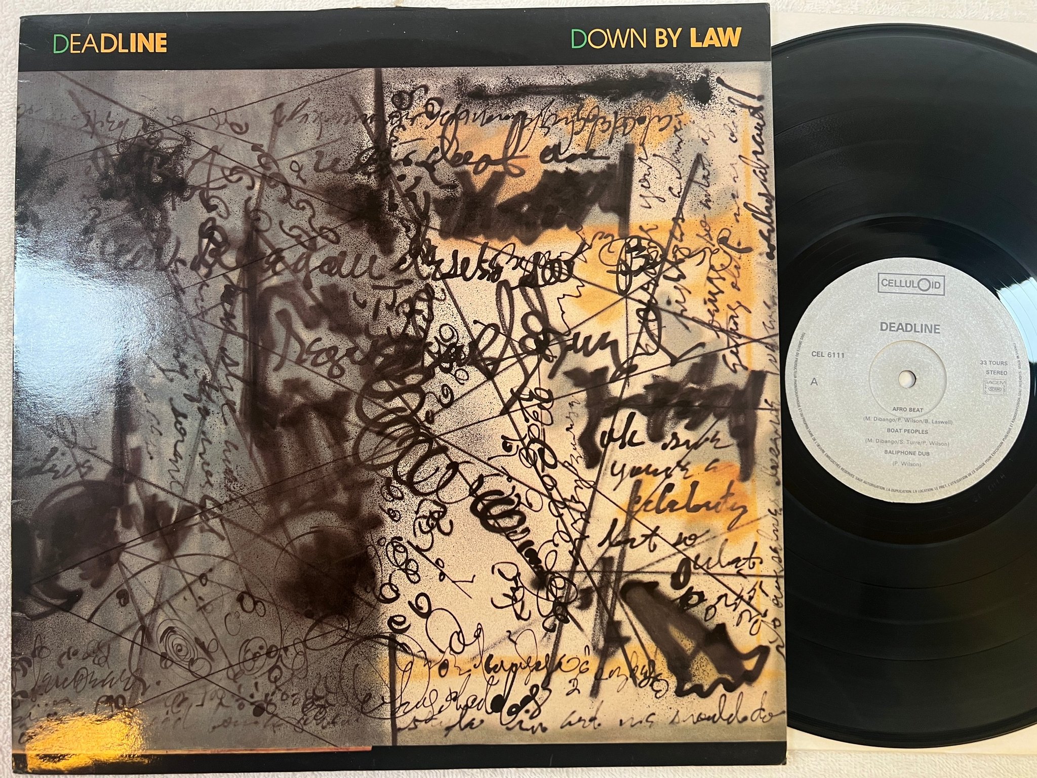 Omslagsbild för skivan DEADLINE Down By Law LP -85 Fra CELLULOID CELL 6111 jazz 
