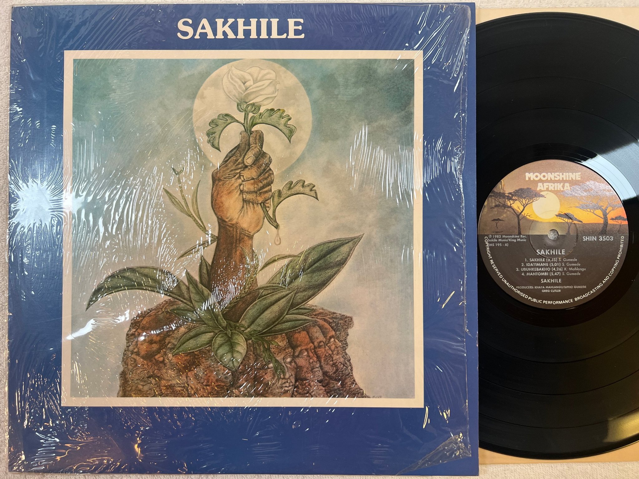 Omslagsbild för skivan SAKHILE s/t LP -82 South Africa MOONSHINE AFRIKA SHINE-3503