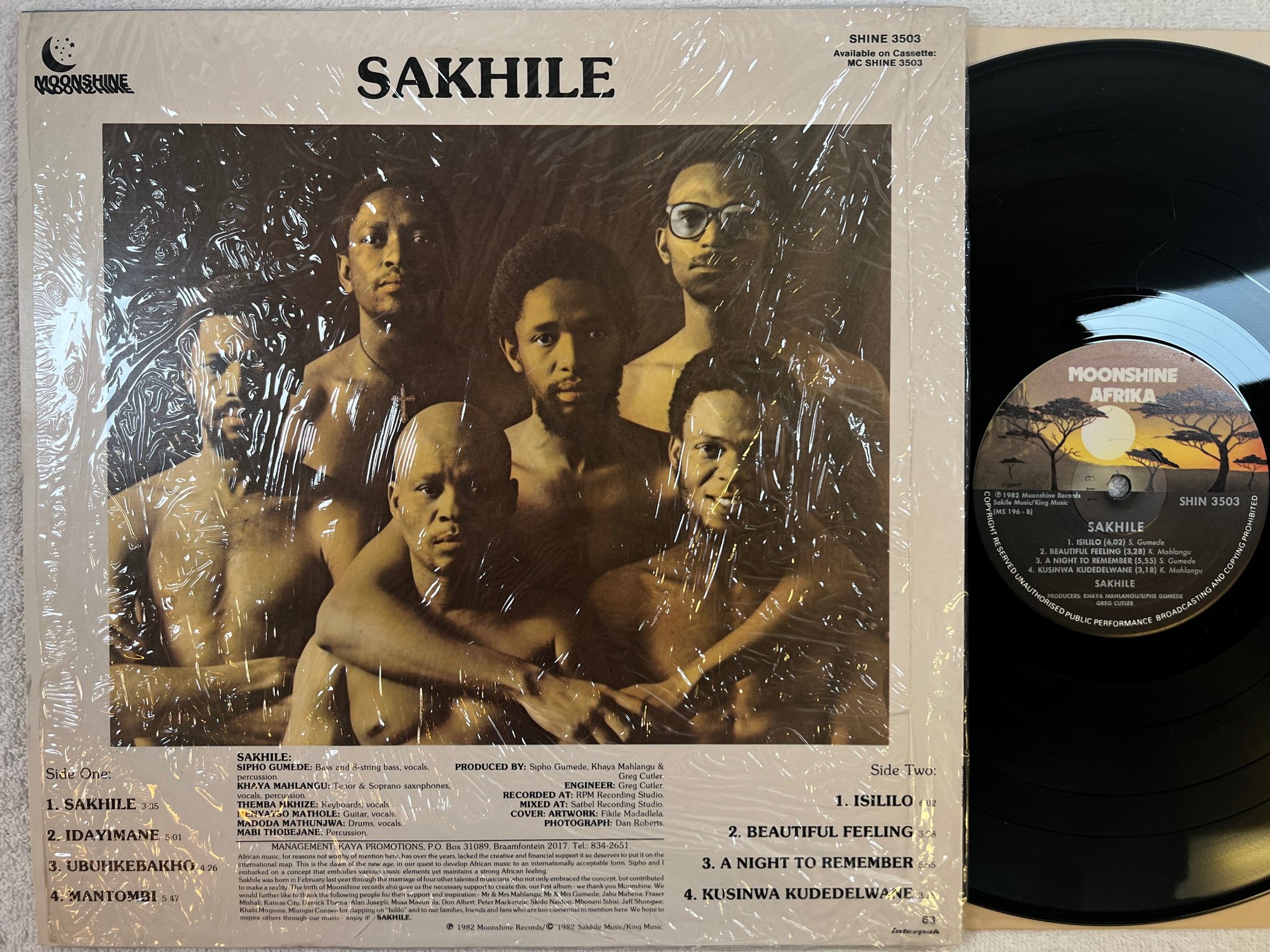 Omslagsbild för skivan SAKHILE s/t LP -82 South Africa MOONSHINE AFRIKA SHINE-3503