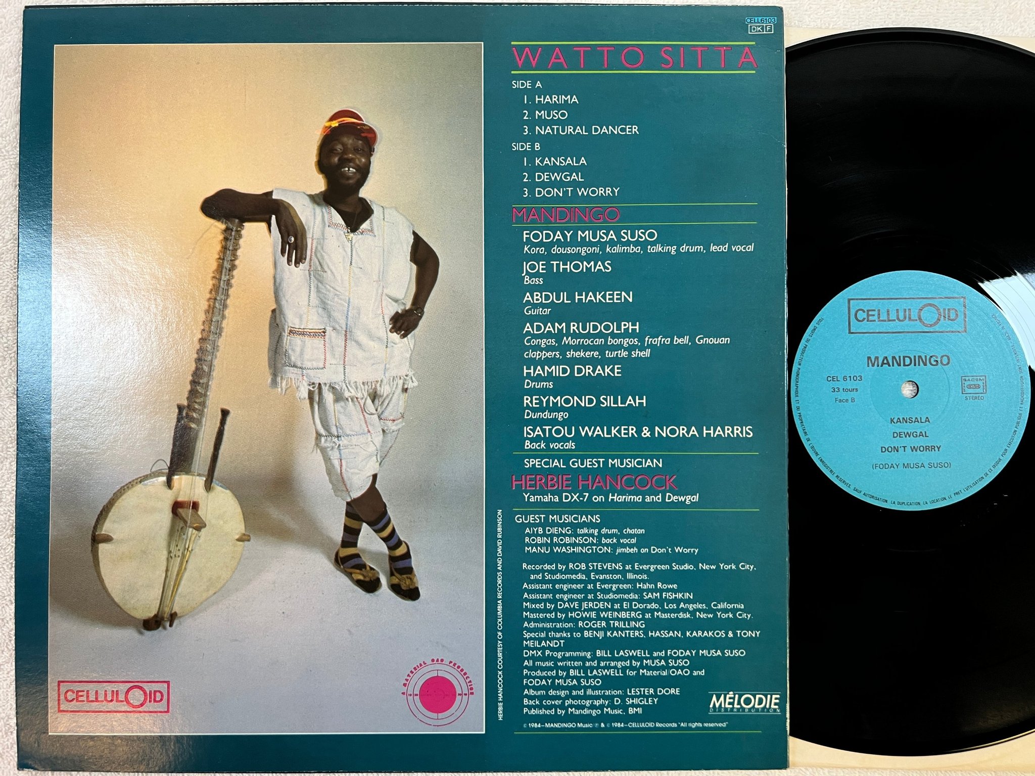 Omslagsbild för skivan MANDINGO watto sitta LP -84 Fra CELLULOID CELL 6103