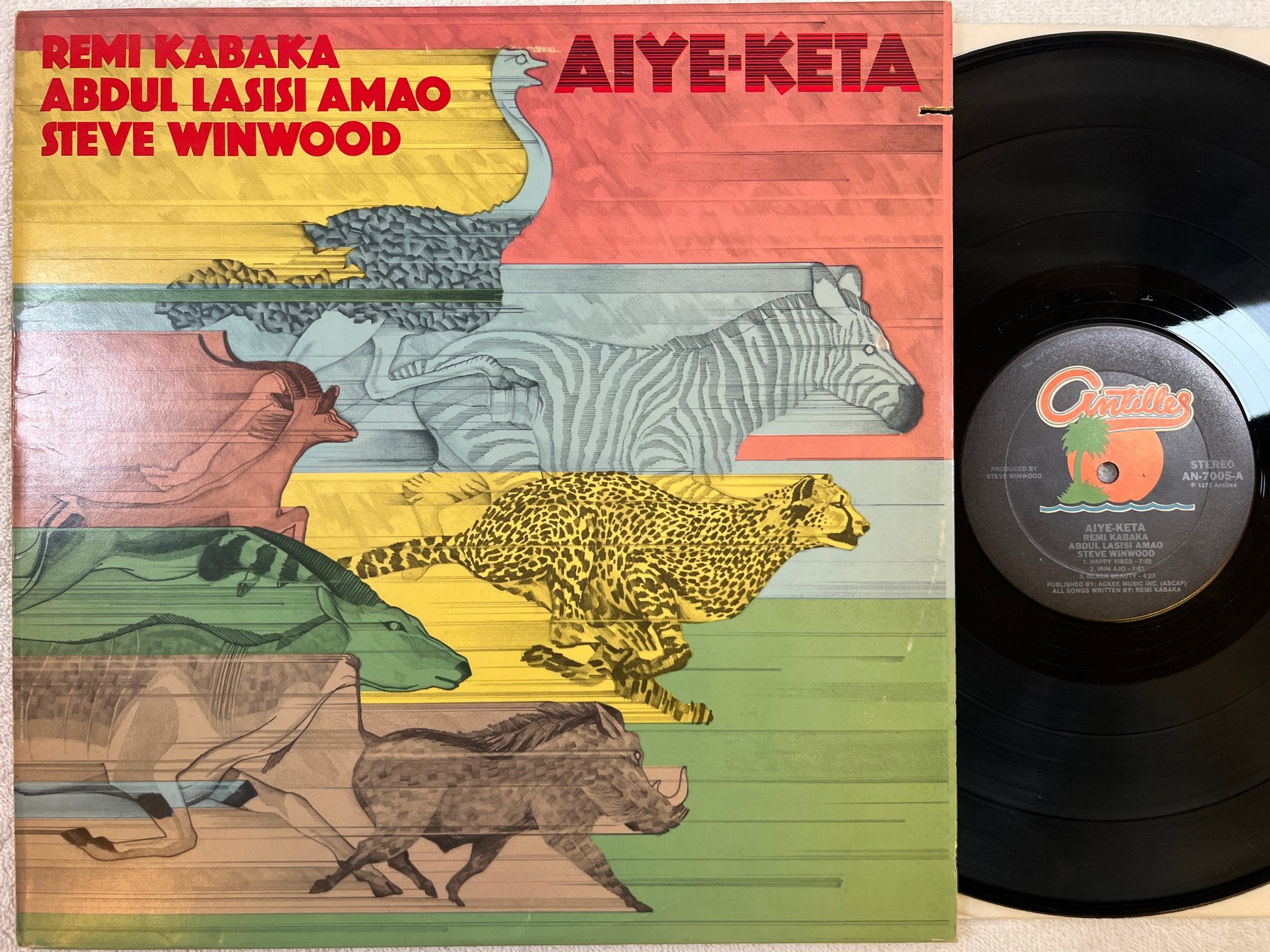 Omslagsbild för skivan REMI KABAKA  Aiye-Keta LP -76 US ANTILLE AN 7005 