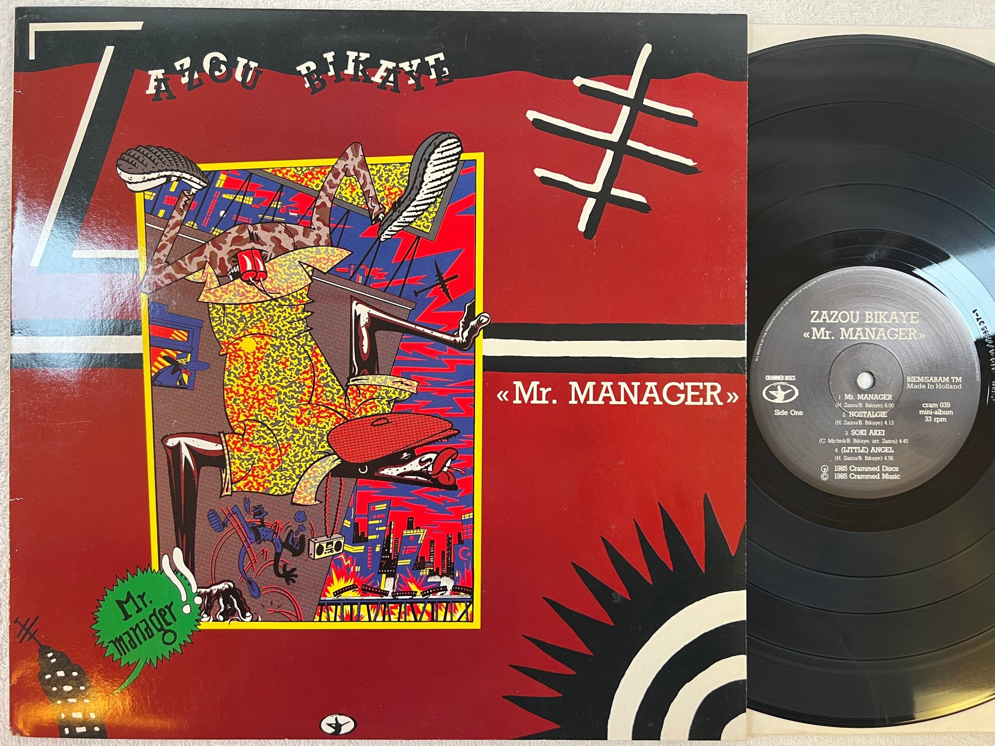 Omslagsbild för skivan ZAZOU BIKAYE Mr Manager LP -85 Bellgium CRAMMED DISCS CRAM 039