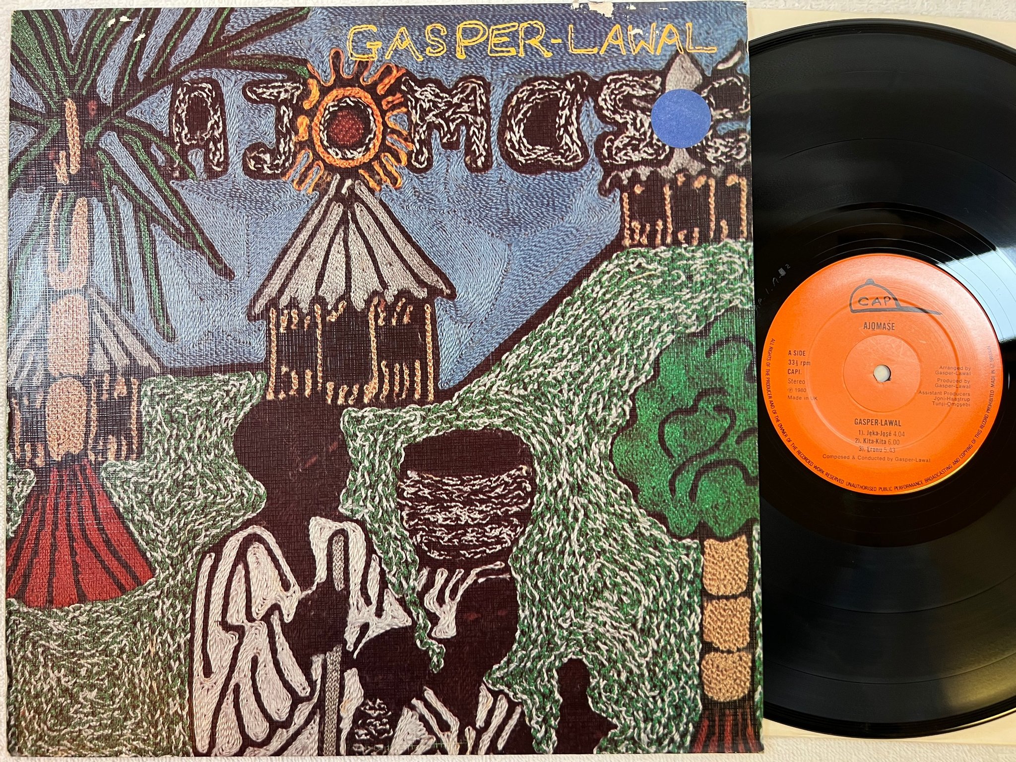 Omslagsbild för skivan GASPAR LAWAL Ajomasé LP -80 UK CAP 1 afrobeat psych folk ** rare **