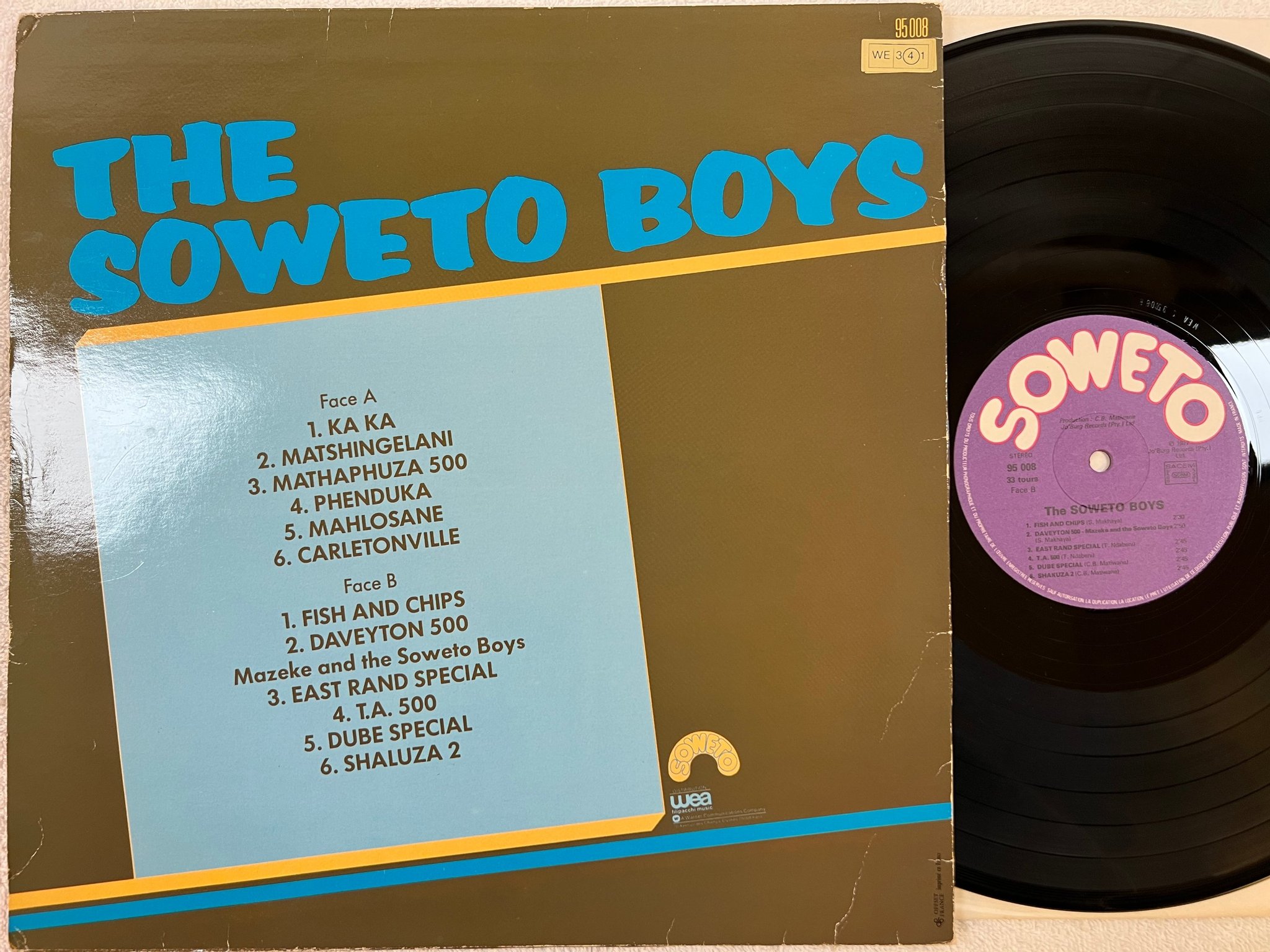 Omslagsbild för skivan THE SOWETO BOYS s/t LP -77 Fra SOWETO 95008 ?