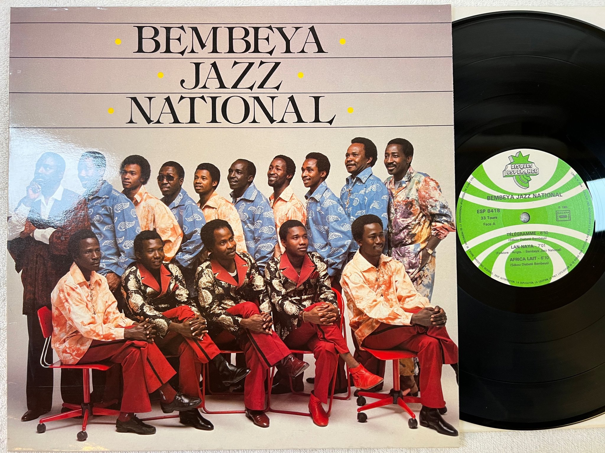 Omslagsbild för skivan BEMBEYA JAZZ NATIONAL s/t LP -85 DISQUES ESPERANCE ESP 8418  ** rare **