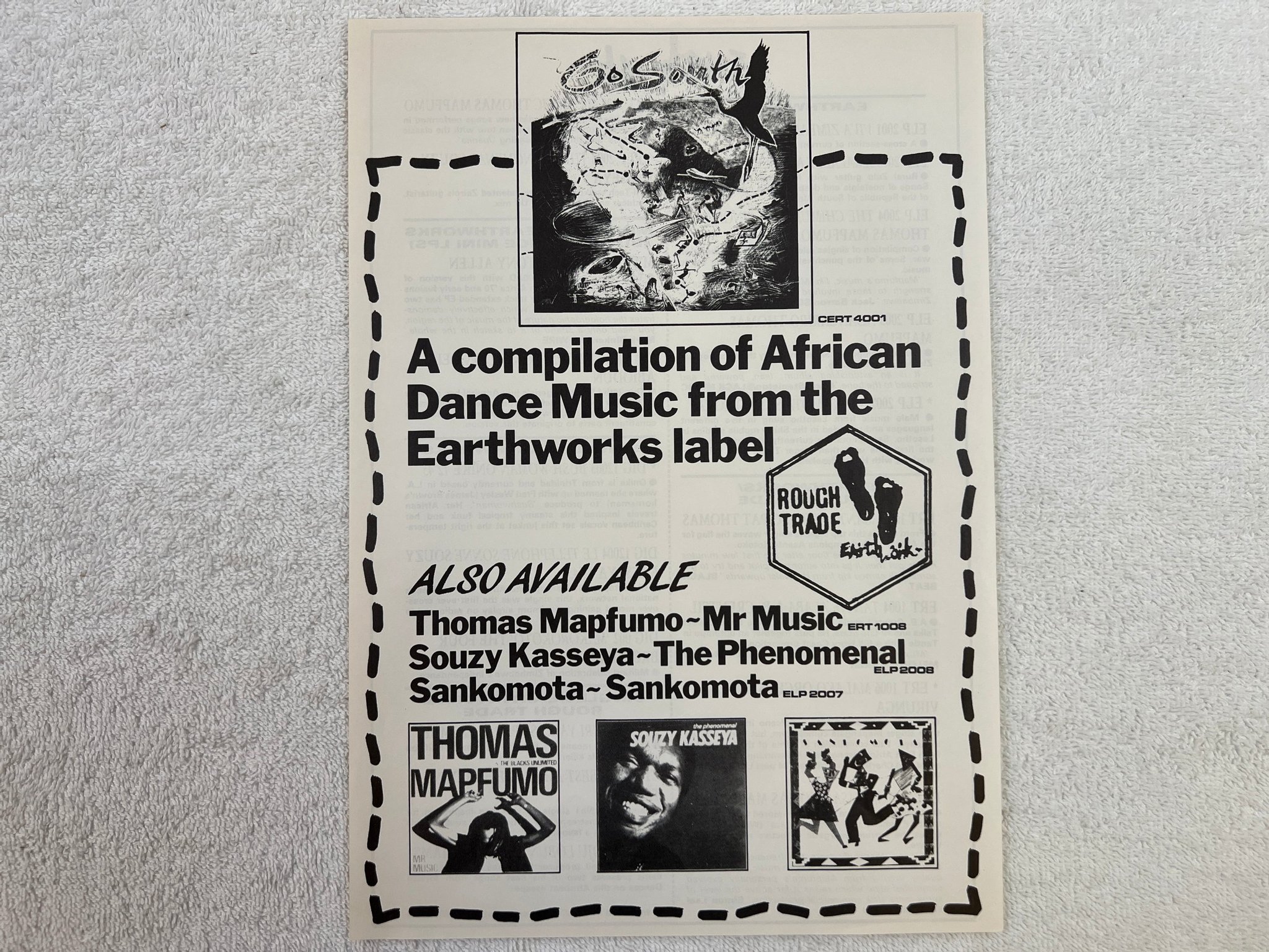 Omslagsbild för skivan THOMAS MAPFUMO & THE BLACKS UNLIMITED Mabasa LP -84 UK ROUGH TRADE ERT 1007