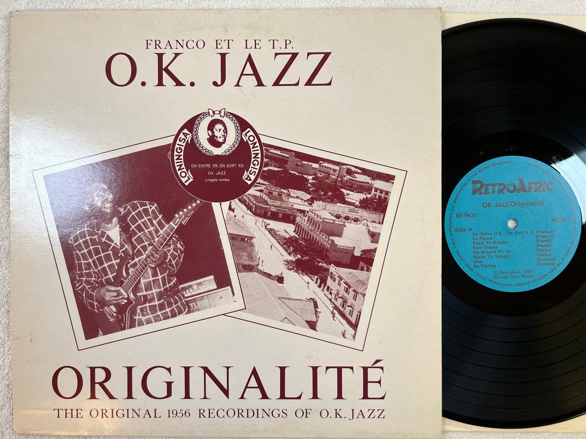 Omslagsbild för skivan FRANCO ER LE T.P. O.K. JAZZ Originalité - The Original 1956 Recordings LP -87 UK