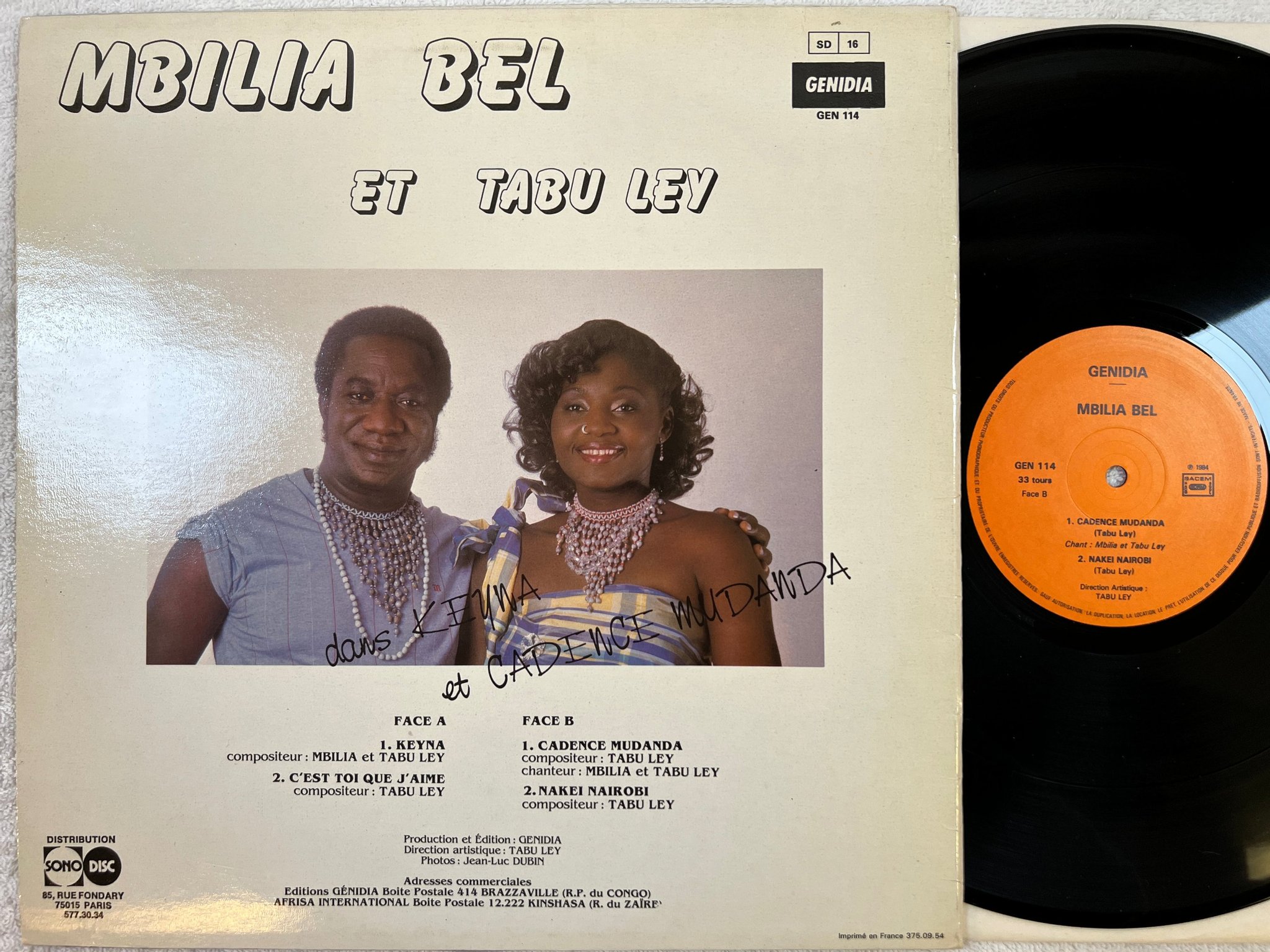 Omslagsbild för skivan MBILA BEL Keyna Et Cadence Mudanda LP -84 Fra GENDIA GEN 114