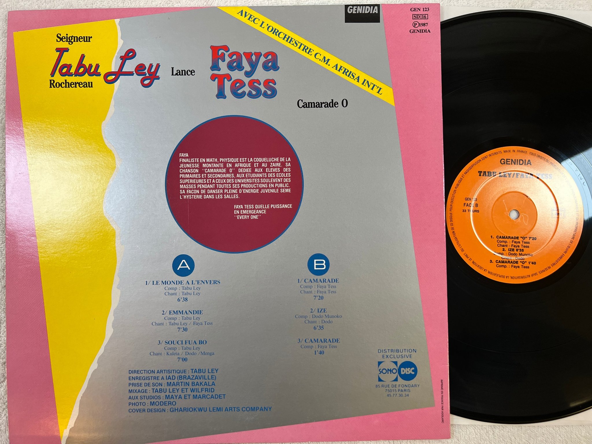 Omslagsbild för skivan TABU-LEY & FAYA TESS Camarade O LP -87 Fra GENIDIA GEN 123 