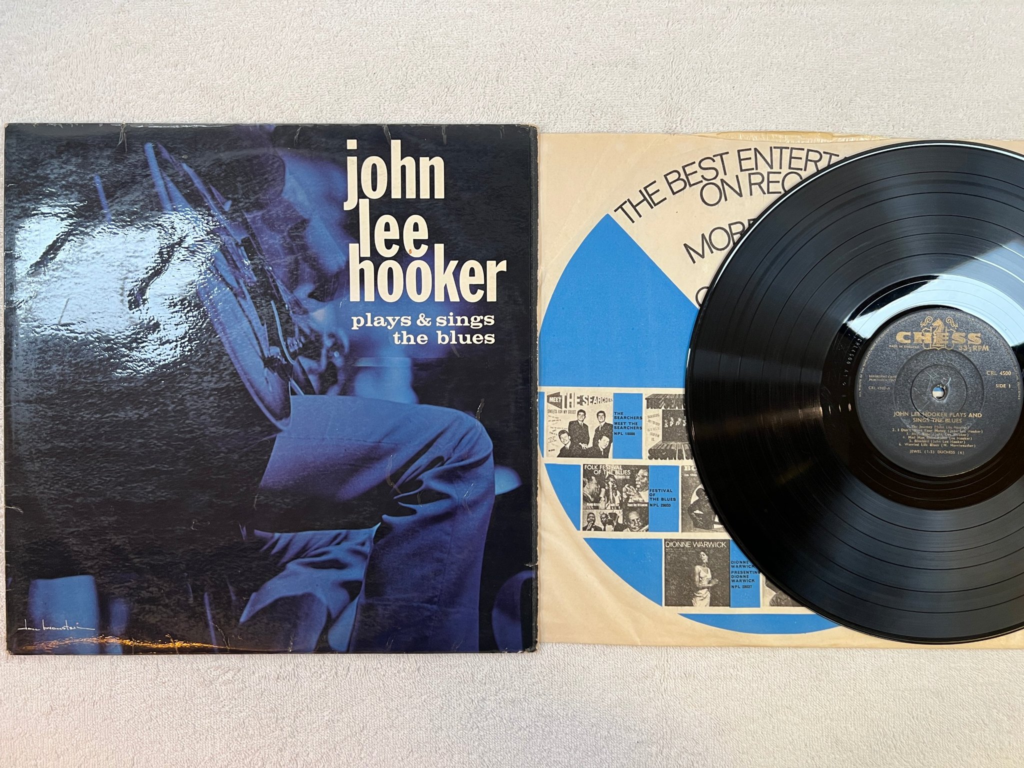 Omslagsbild för skivan JOHN LEE HOOKER plays & sings the blues LP UK CHESS CRL 4500