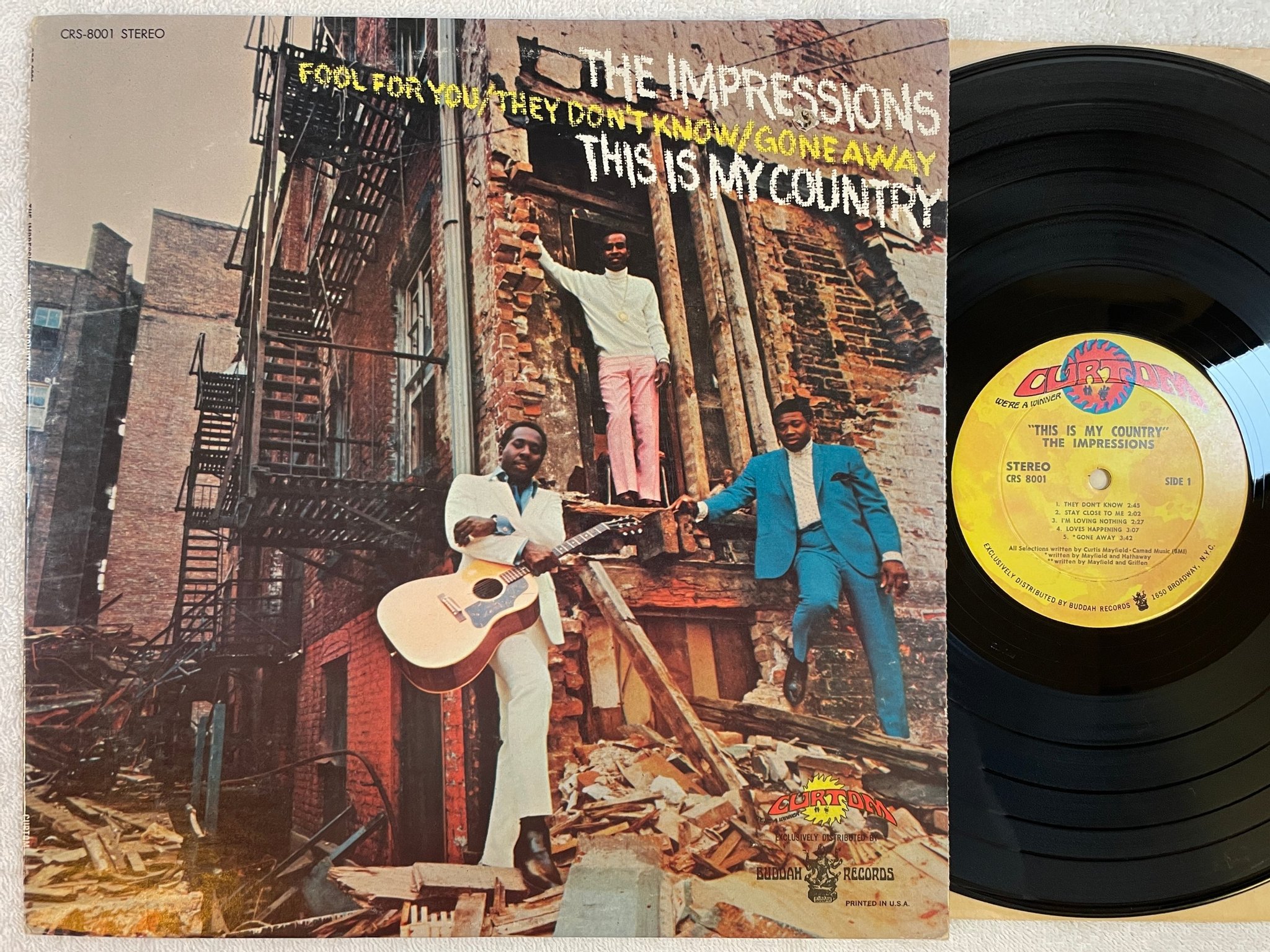 Omslagsbild för skivan THE IMPRESSIONS this is my country LP -68 US CURTOM CRS 8001 Curtis Mayfield