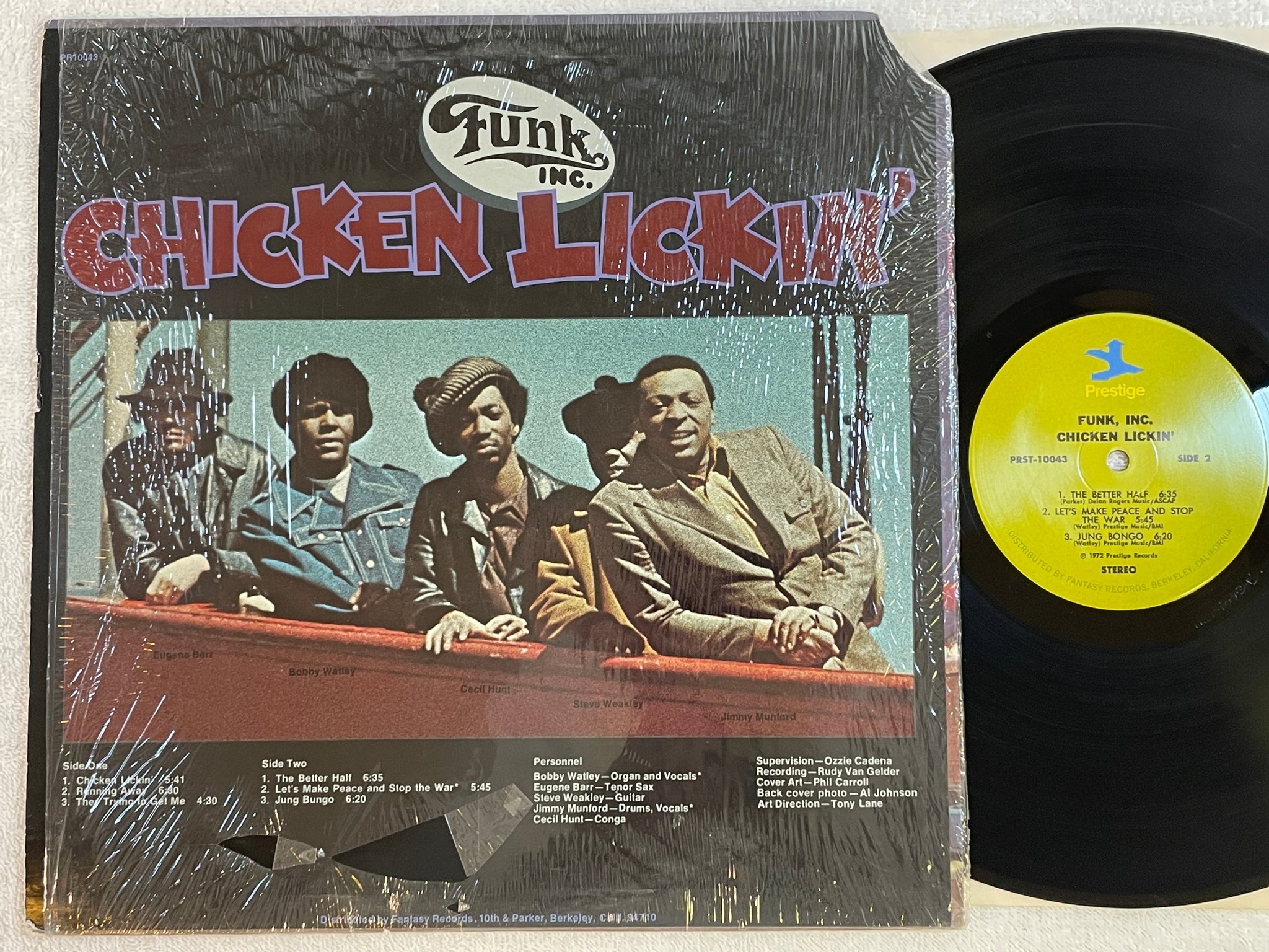 Omslagsbild för skivan FUNK INC chicken lickin' LP -72 US PRESTIGE PRST-10043 funky soul-jazz