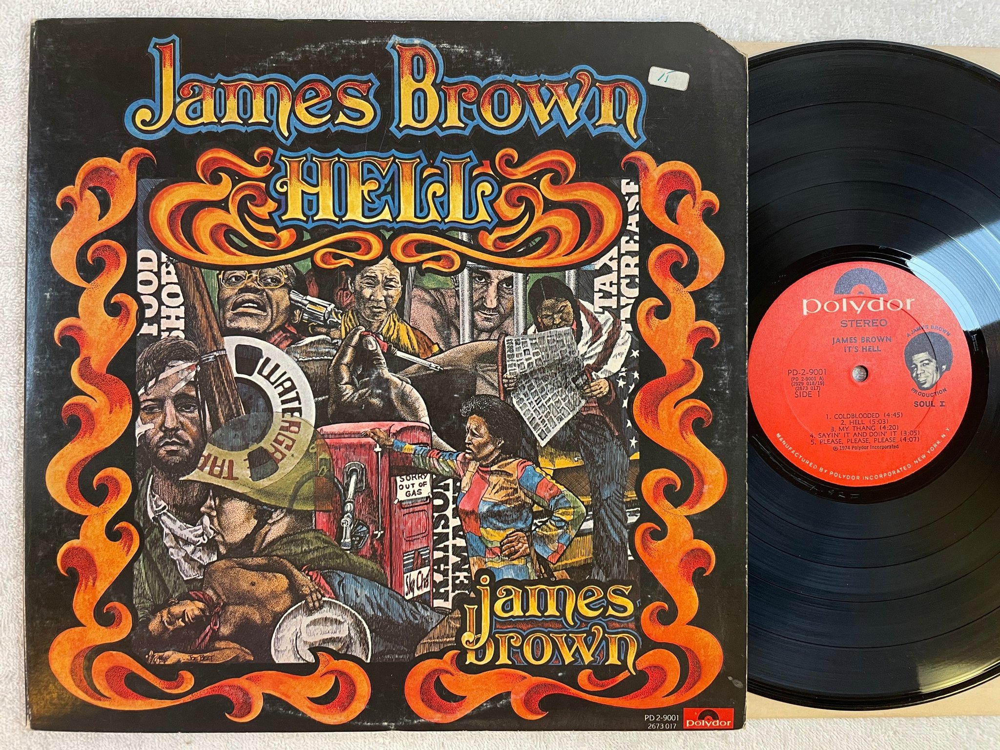 Omslagsbild för skivan JAMES BROWN it's hell 2xLP -74 POLYDOR PD-2-9001 massive album ! ! ! 