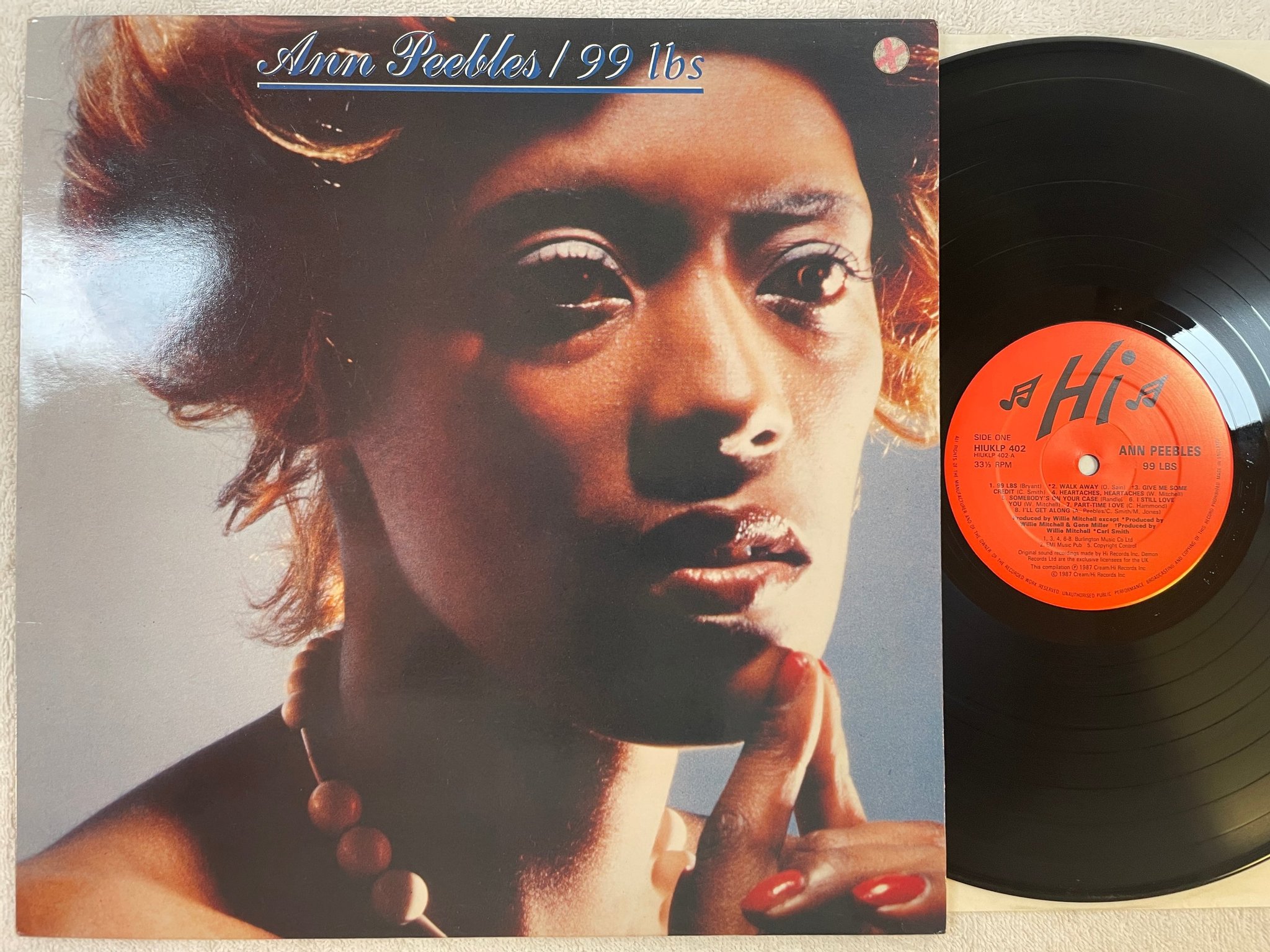 Omslagsbild för skivan ANN PEEBLES 99 Lbs LP -87 UK hi records LP 402 classy soul