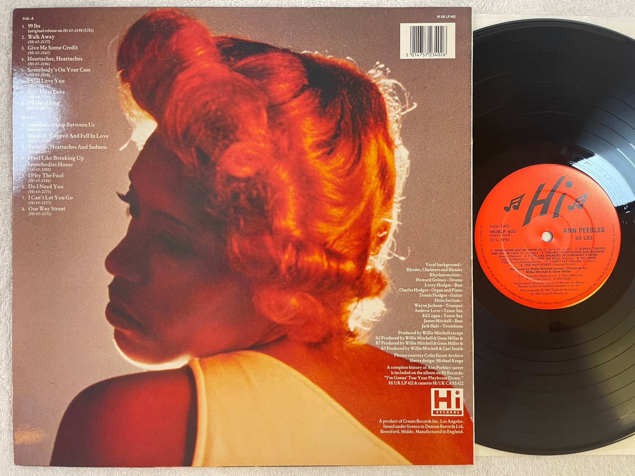 Omslagsbild för skivan ANN PEEBLES 99 Lbs LP -87 UK hi records LP 402 classy soul