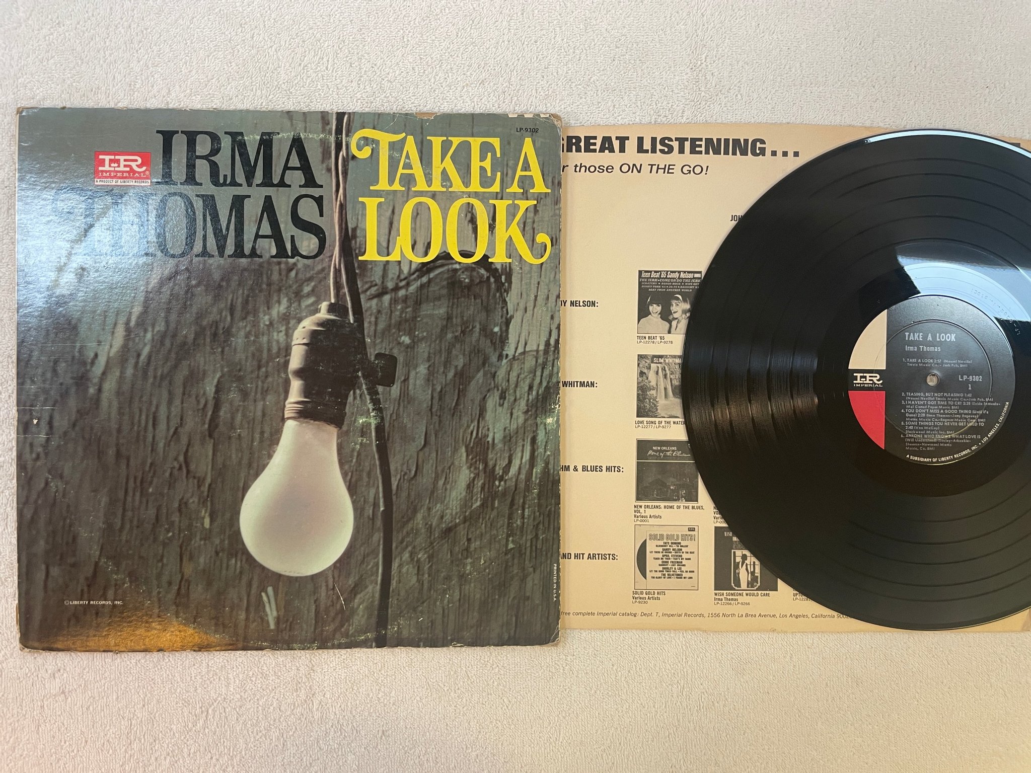 Omslagsbild för skivan IRMA THOMAS Take A Look LP -66 US imperial 12302 RARE SOUL !!!!