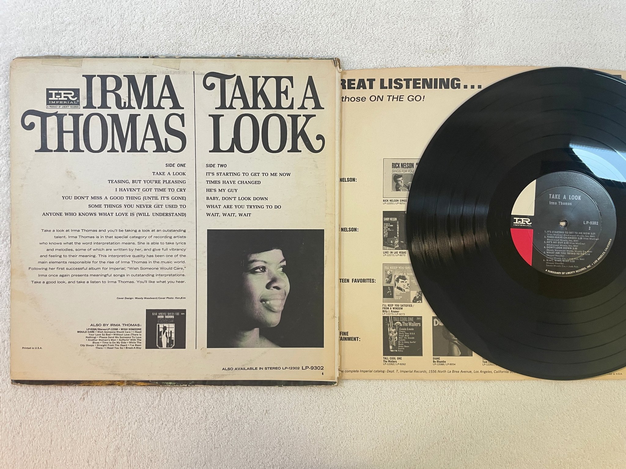 Omslagsbild för skivan IRMA THOMAS Take A Look LP -66 US imperial 12302 RARE SOUL !!!!