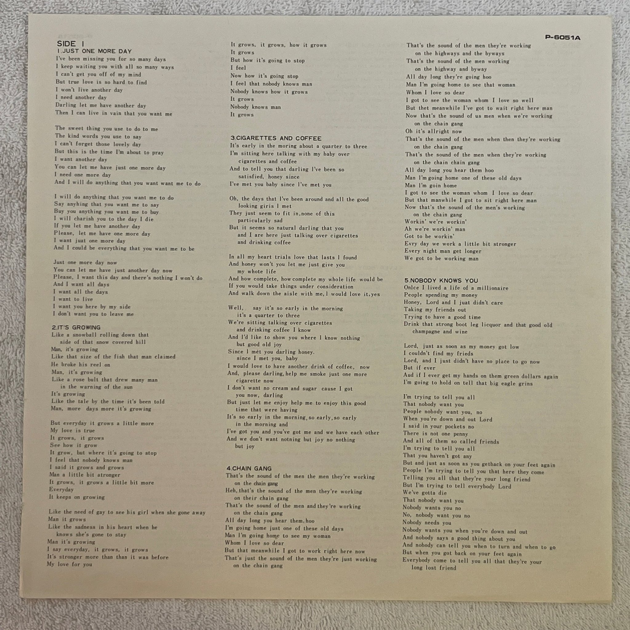 Omslagsbild för skivan OTIS REDDING The Soul Album LP -72 Japan ATLANTIC P-6051A