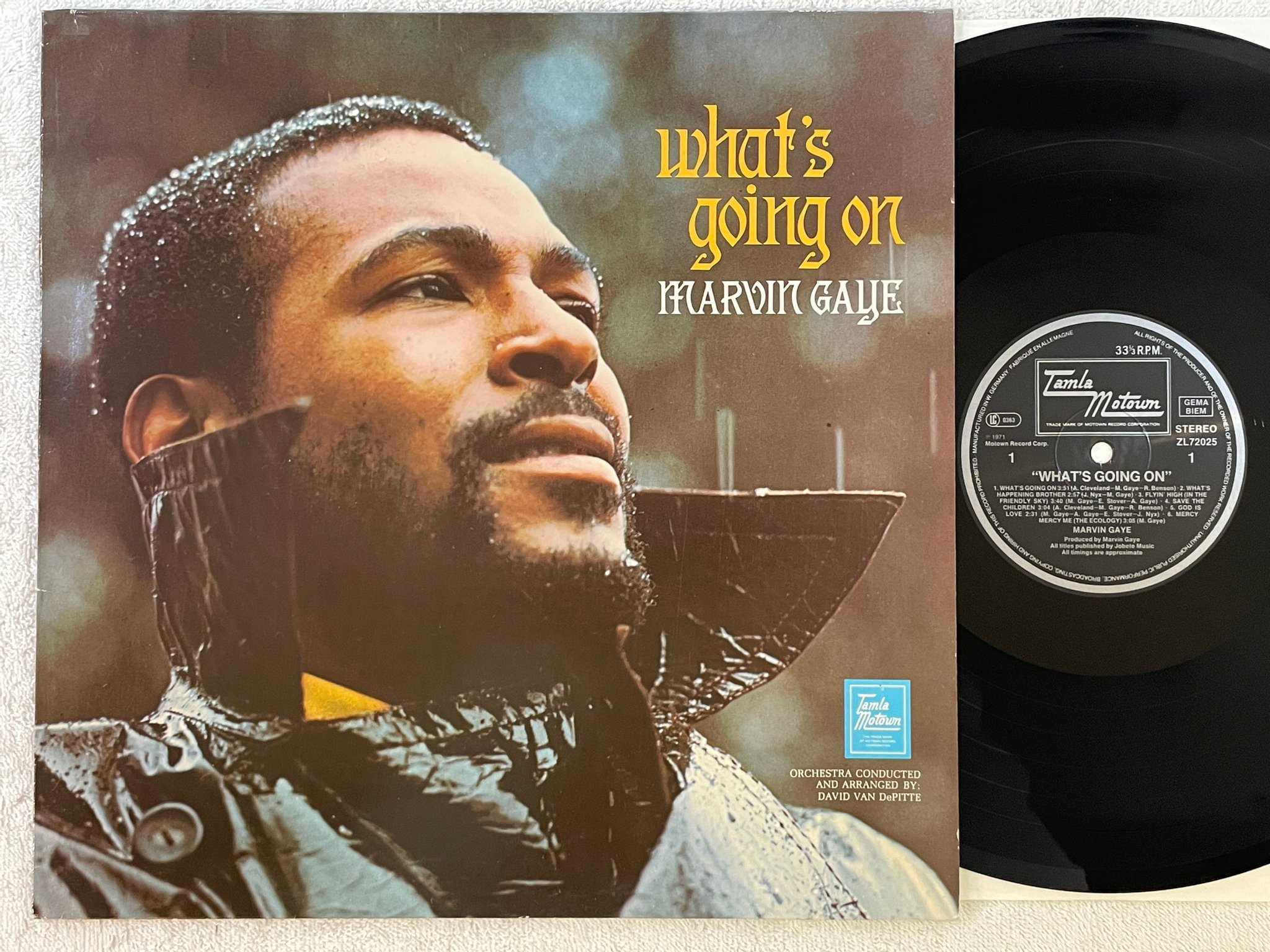 Omslagsbild för skivan MARVIN GAYE What's Going On LP -71/85 re EU TAMLA MOTOWN ZL72025