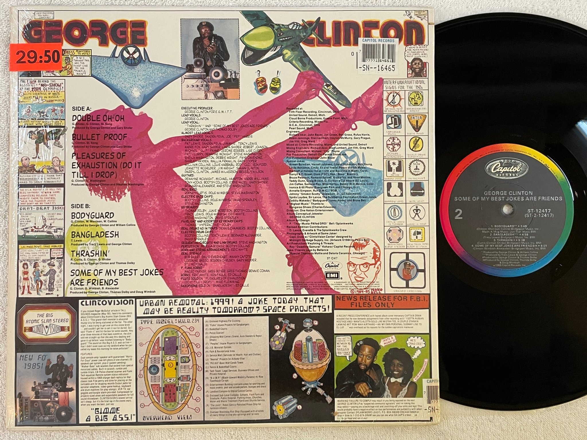 Omslagsbild för skivan GEORGE CLINTON some of my best jokes are friends LP -85 US CAPITOL ST-12417 funk