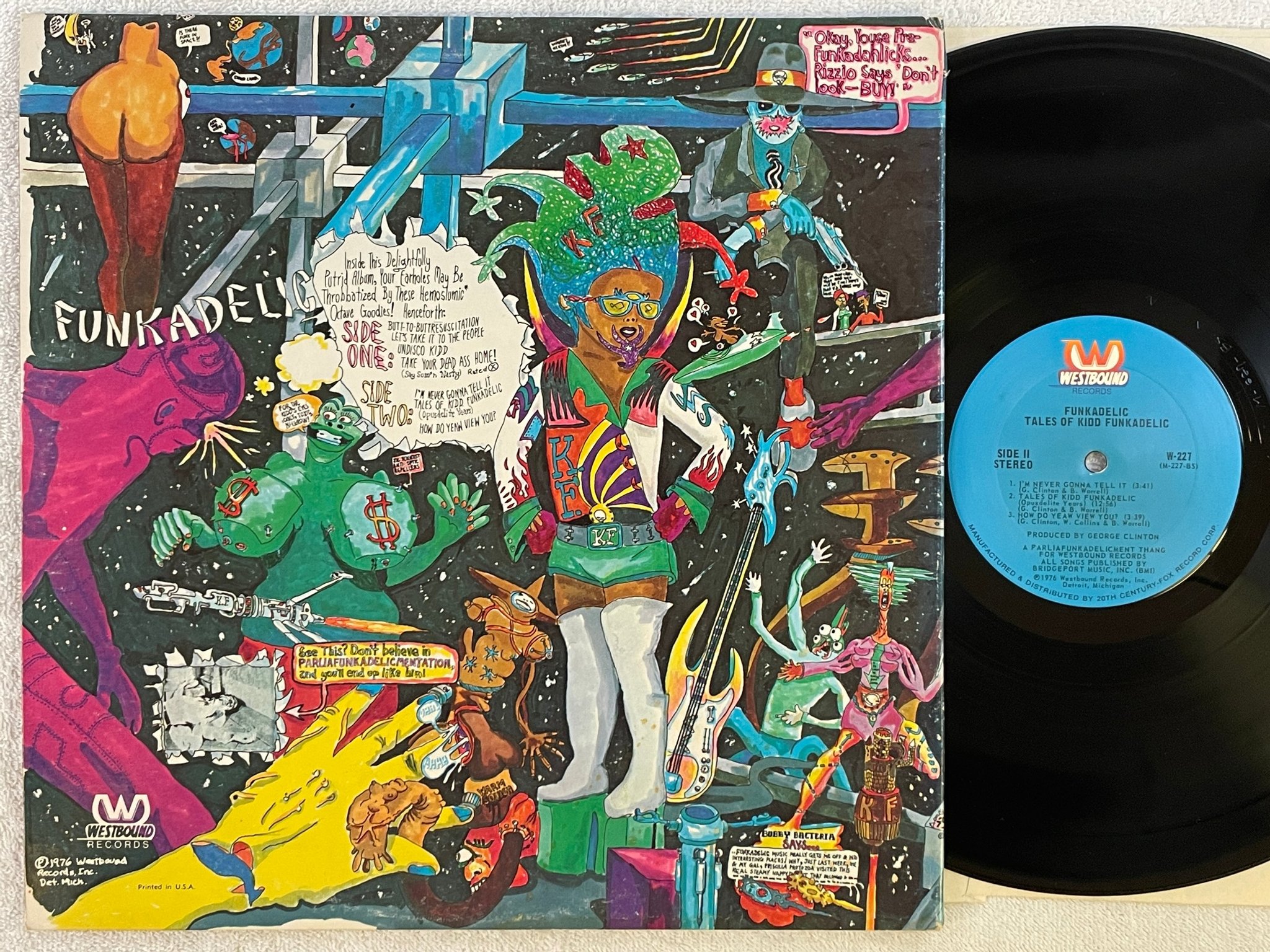 Omslagsbild för skivan FUNKADELIC tales of kidd Funkadelic LP -76 US WESTBOUND W-227 