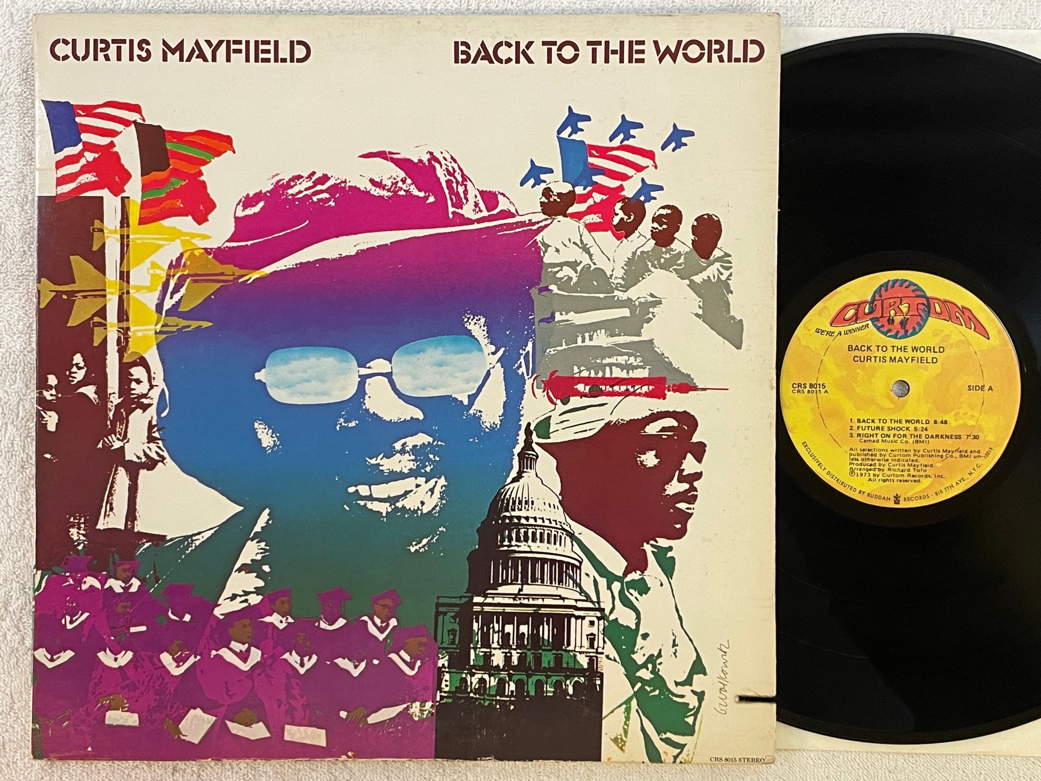 Omslagsbild för skivan CURTIS MAYFIELD back to the world LP -73 US CURTOM CRS 8015