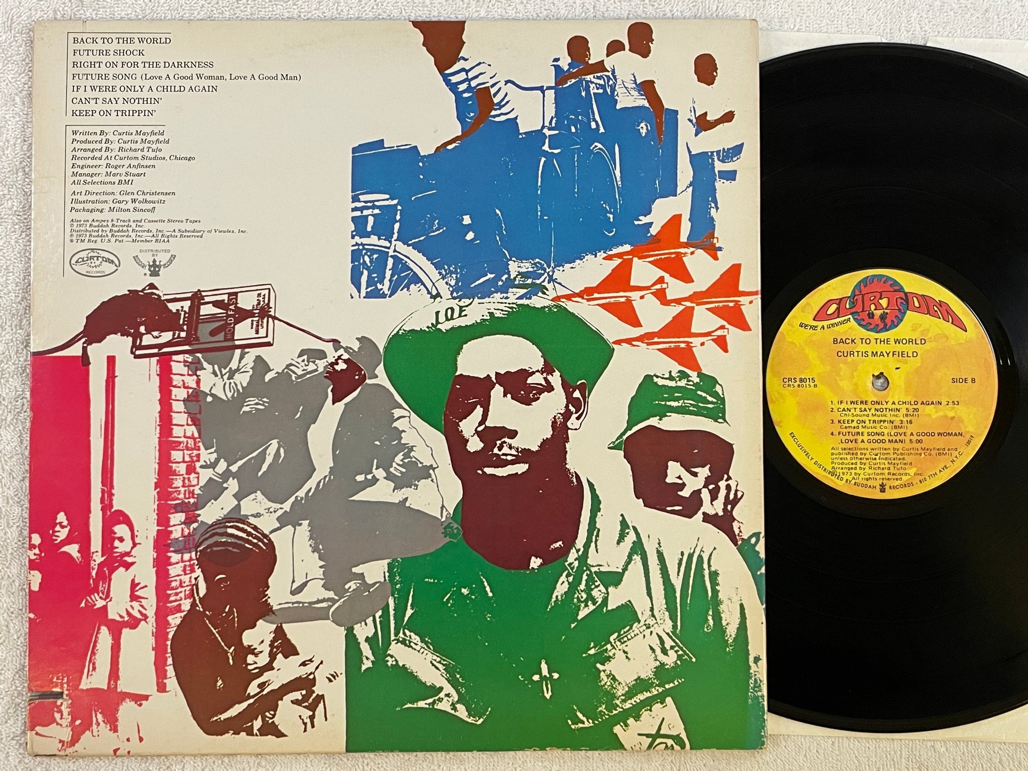 Omslagsbild för skivan CURTIS MAYFIELD back to the world LP -73 US CURTOM CRS 8015
