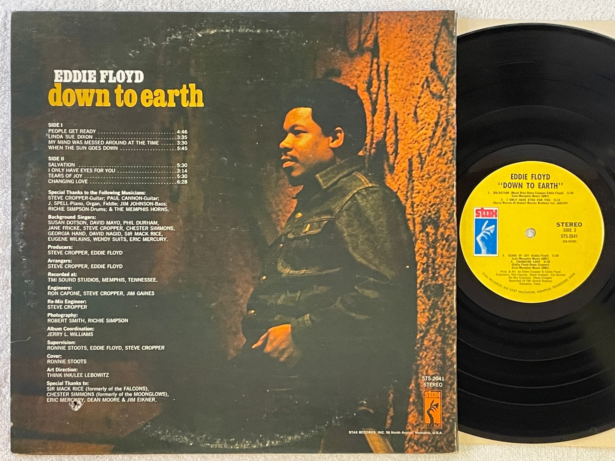 Omslagsbild för skivan EDDIE FLOYD down to earth LP -71 US STAX STS-2041 